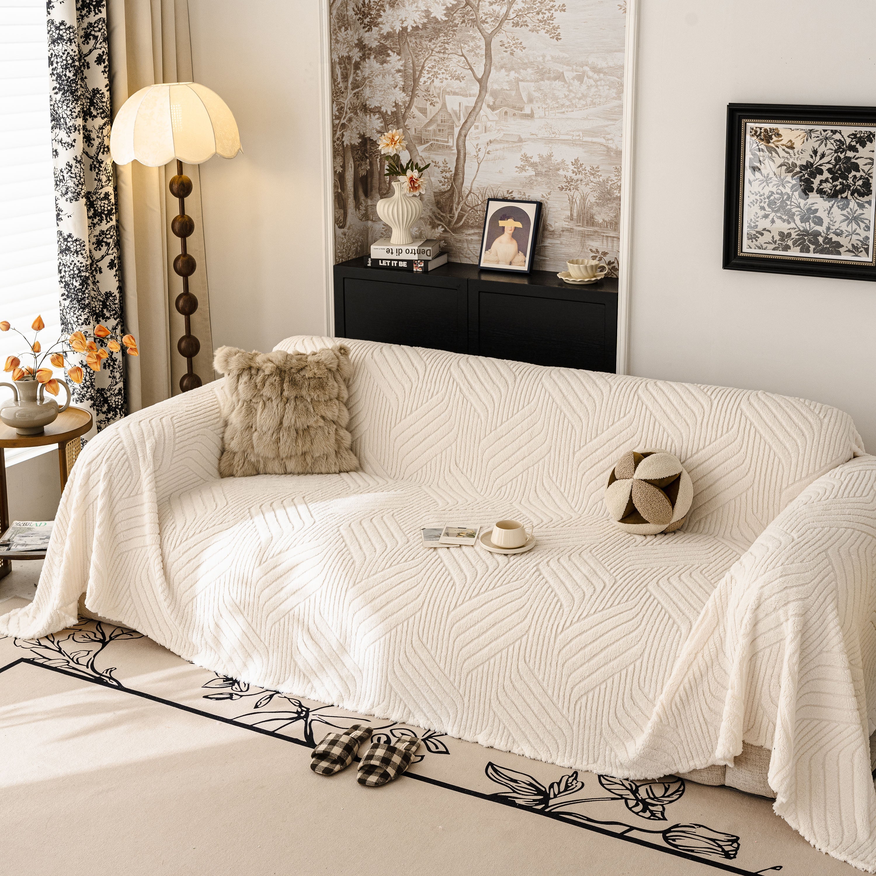 Plush Fleece Washable Sofa Throw Blanket, Soft & Cozy Furniture Protector for Couch - Image 52