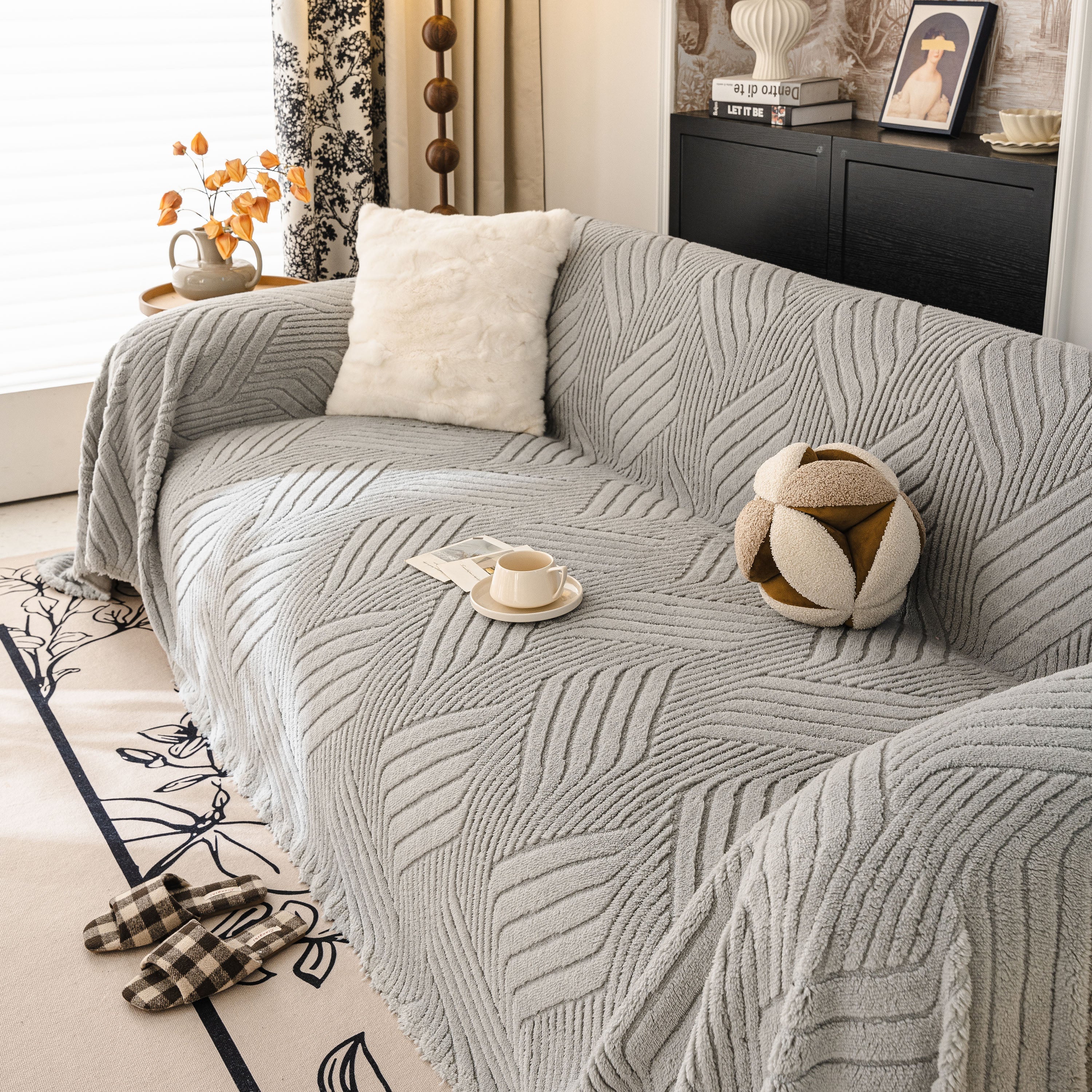Plush Fleece Washable Sofa Throw Blanket, Soft & Cozy Furniture Protector for Couch - Image 58