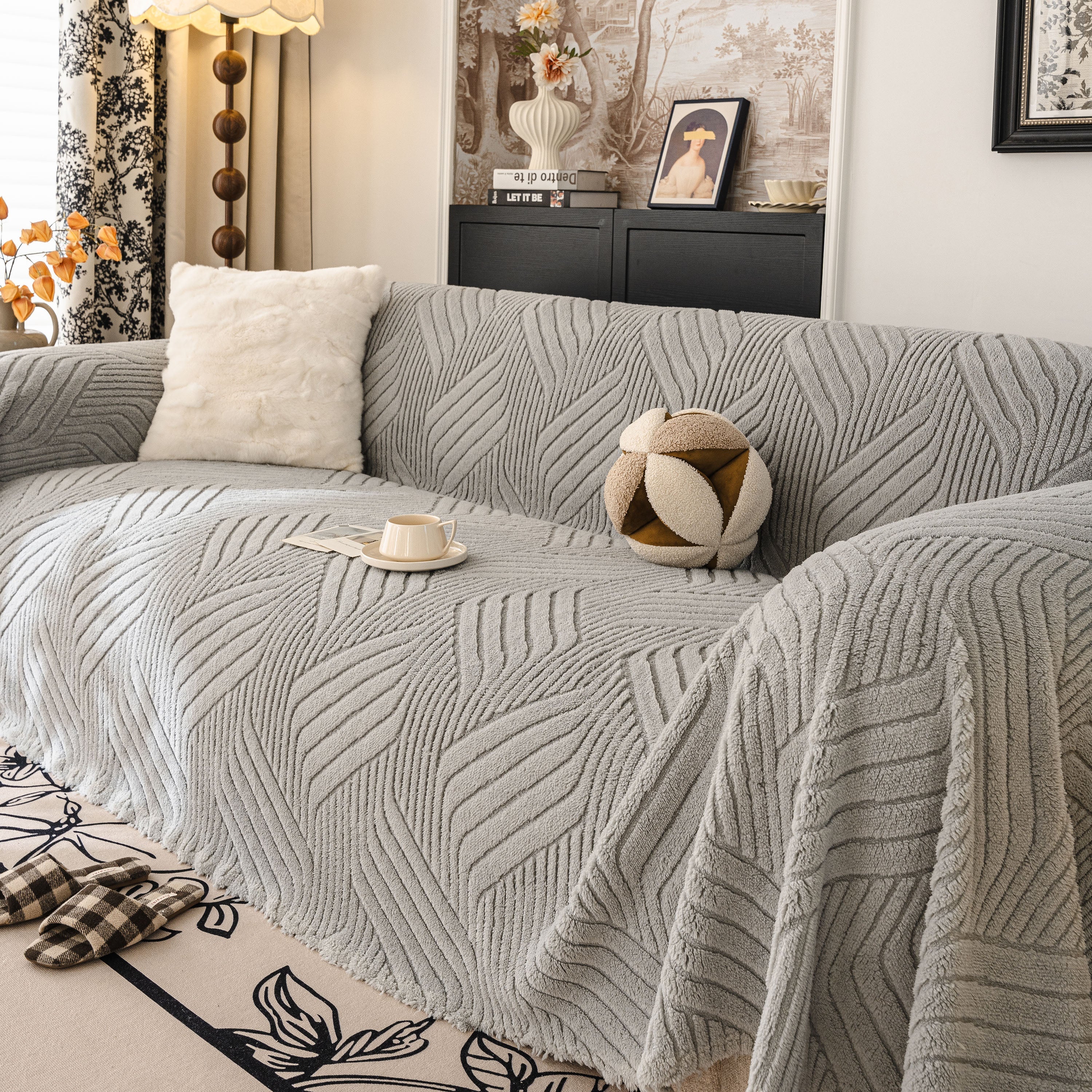 Plush Fleece Washable Sofa Throw Blanket, Soft & Cozy Furniture Protector for Couch - Image 60
