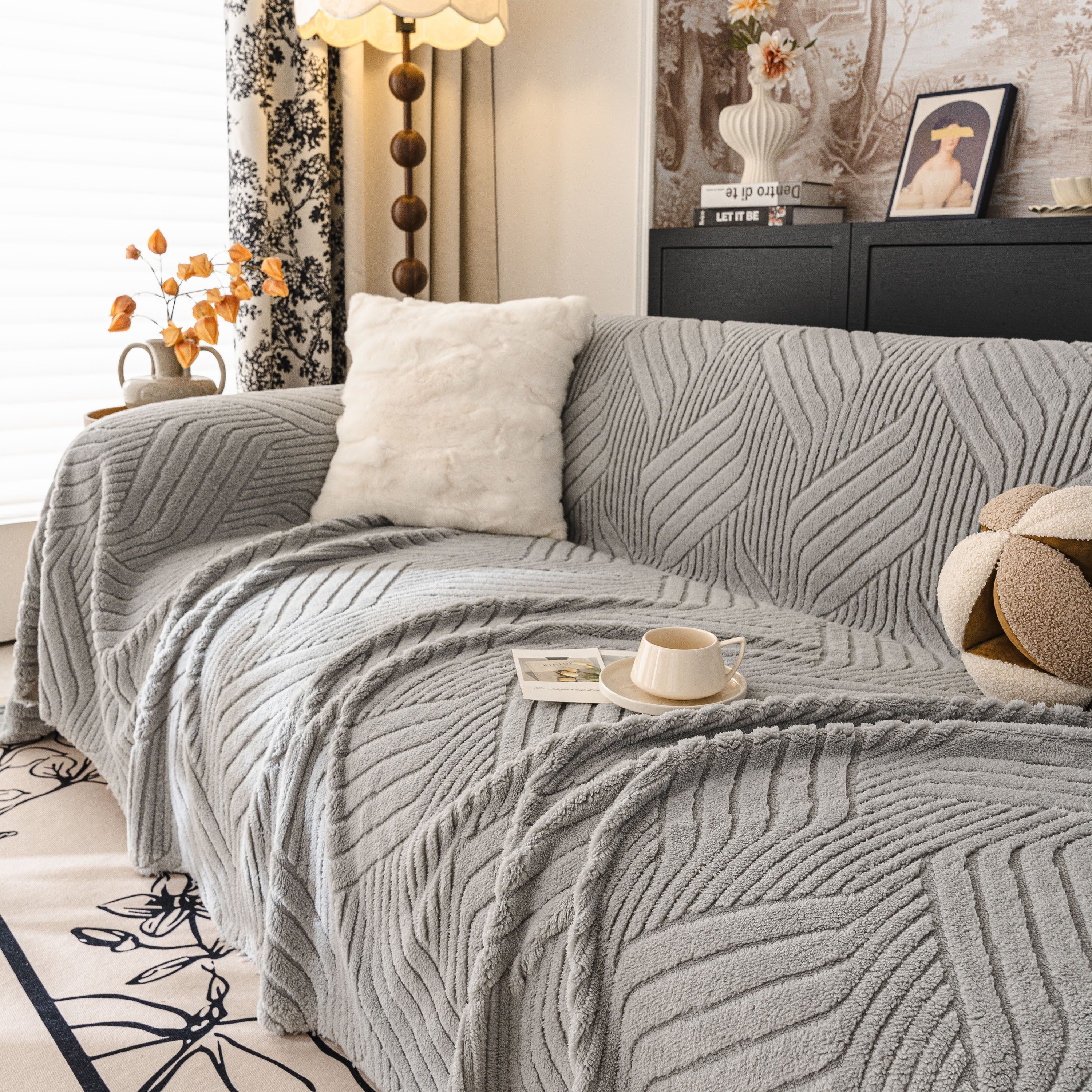 Plush Fleece Washable Sofa Throw Blanket, Soft & Cozy Furniture Protector for Couch - Image 68