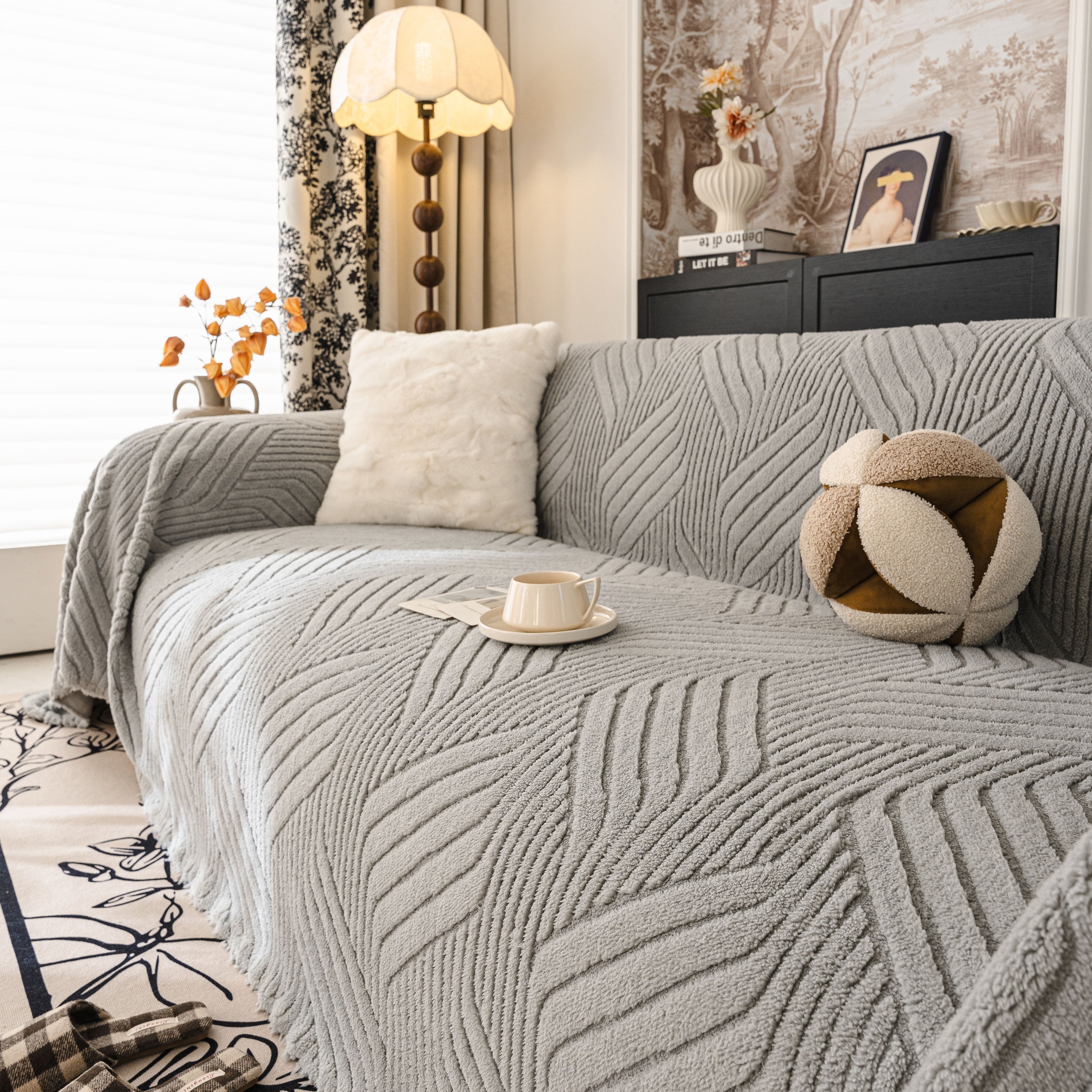 Plush Fleece Washable Sofa Throw Blanket, Soft & Cozy Furniture Protector for Couch - Image 71