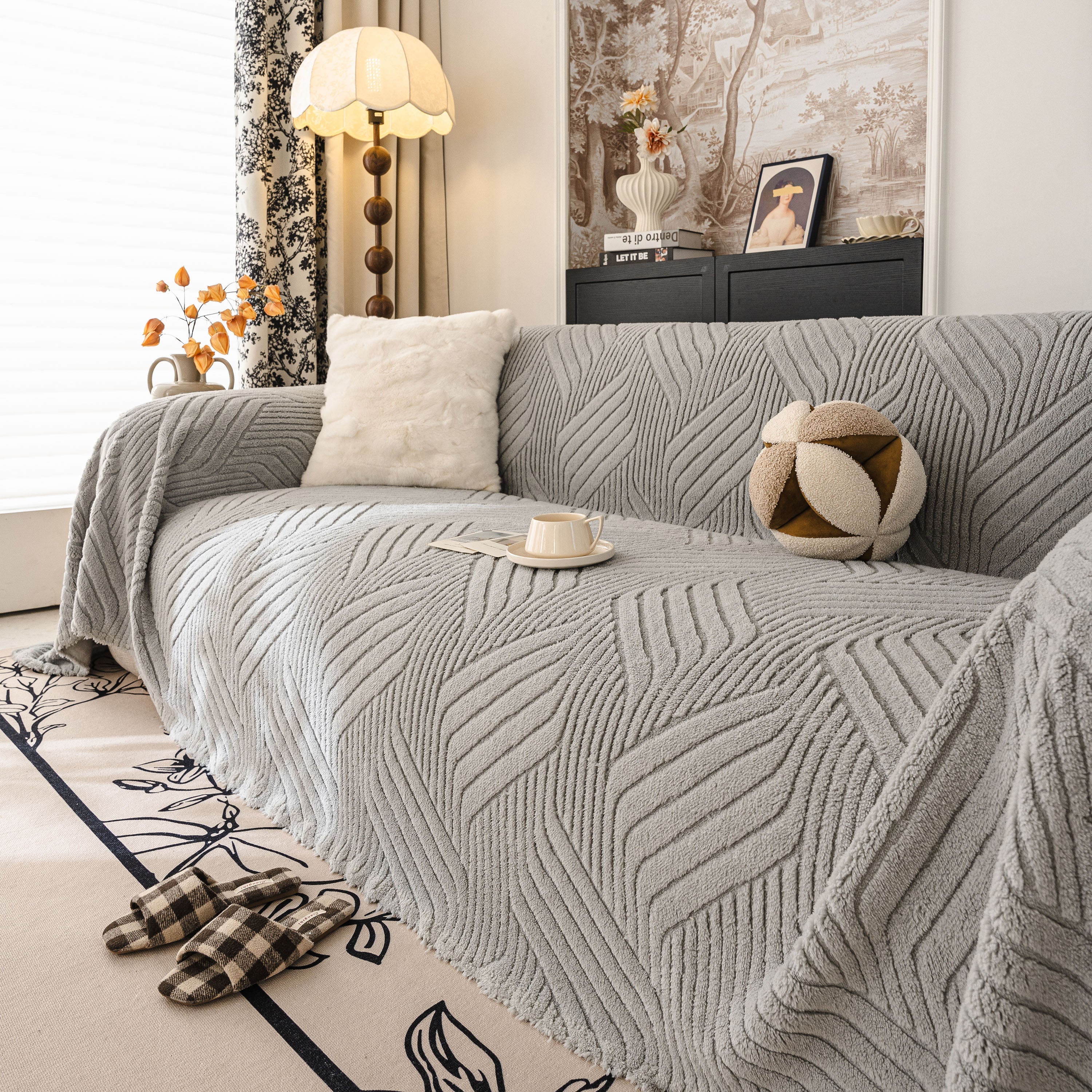 Plush Fleece Washable Sofa Throw Blanket, Soft & Cozy Furniture Protector for Couch - Image 72