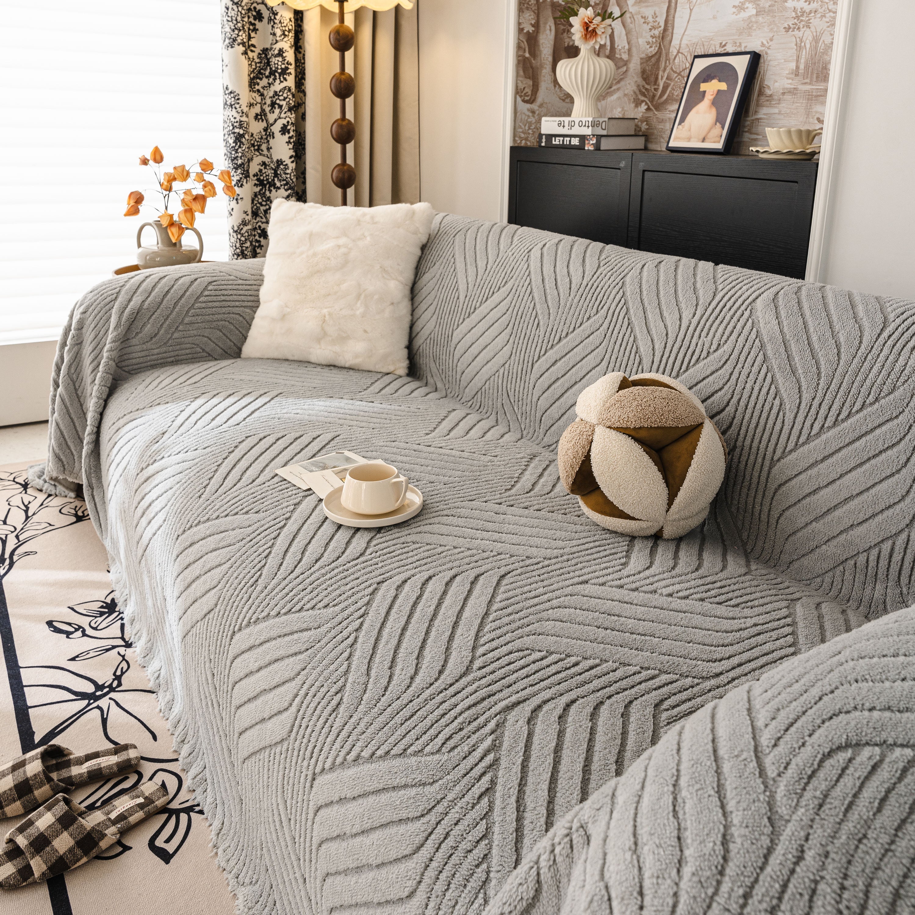 Plush Fleece Washable Sofa Throw Blanket, Soft & Cozy Furniture Protector for Couch - Image 73