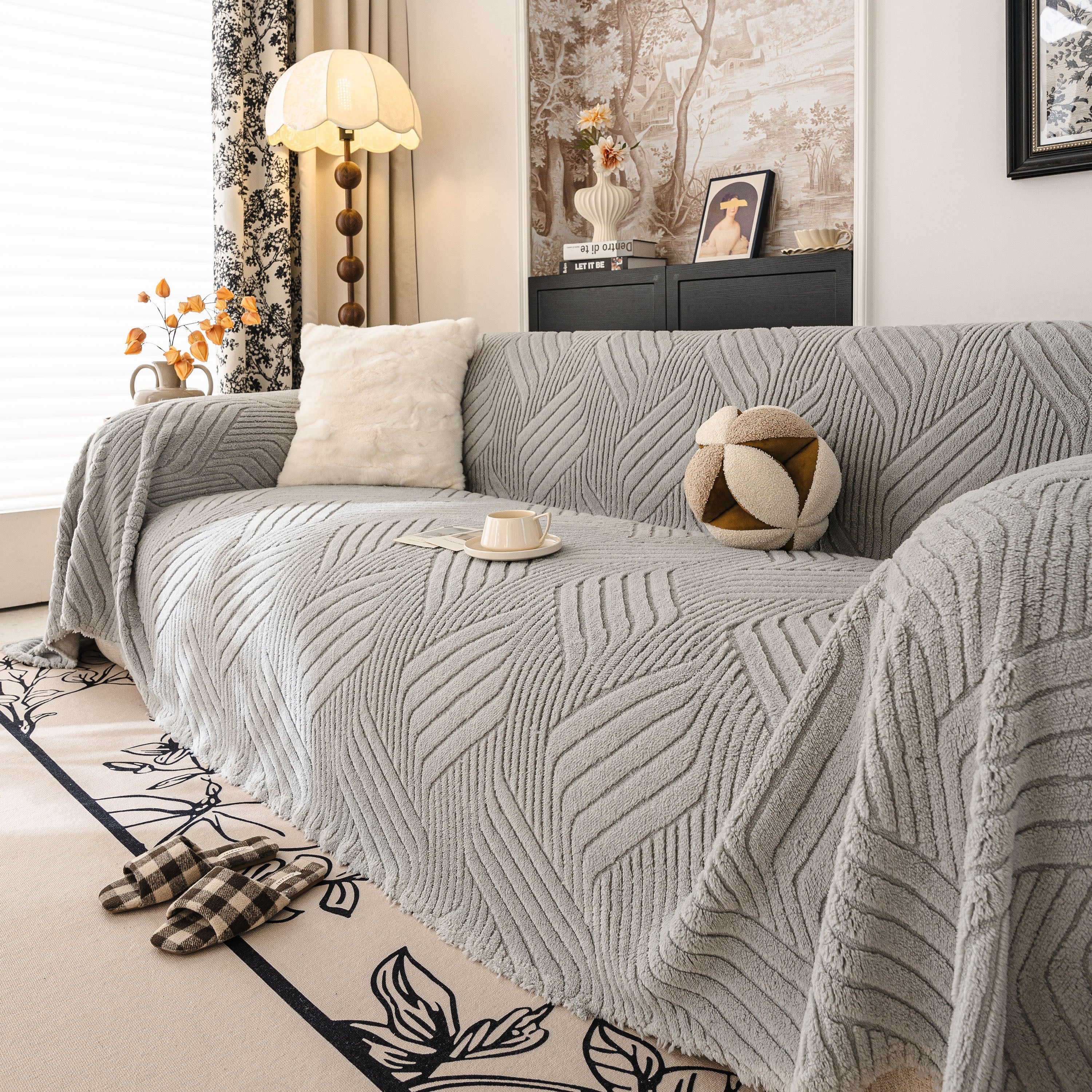 Plush Fleece Washable Sofa Throw Blanket, Soft & Cozy Furniture Protector for Couch - Image 74