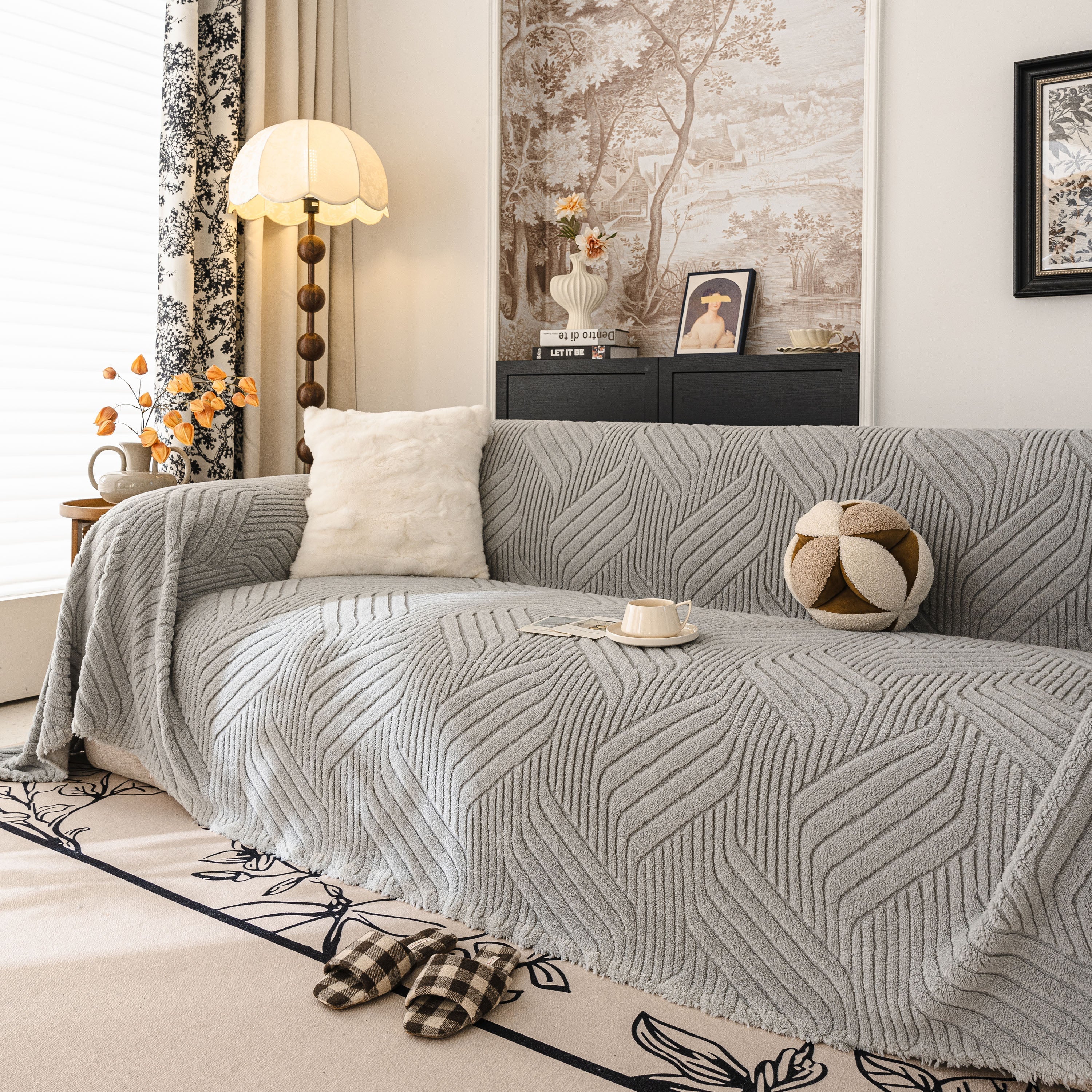 Plush Fleece Washable Sofa Throw Blanket, Soft & Cozy Furniture Protector for Couch - Image 75