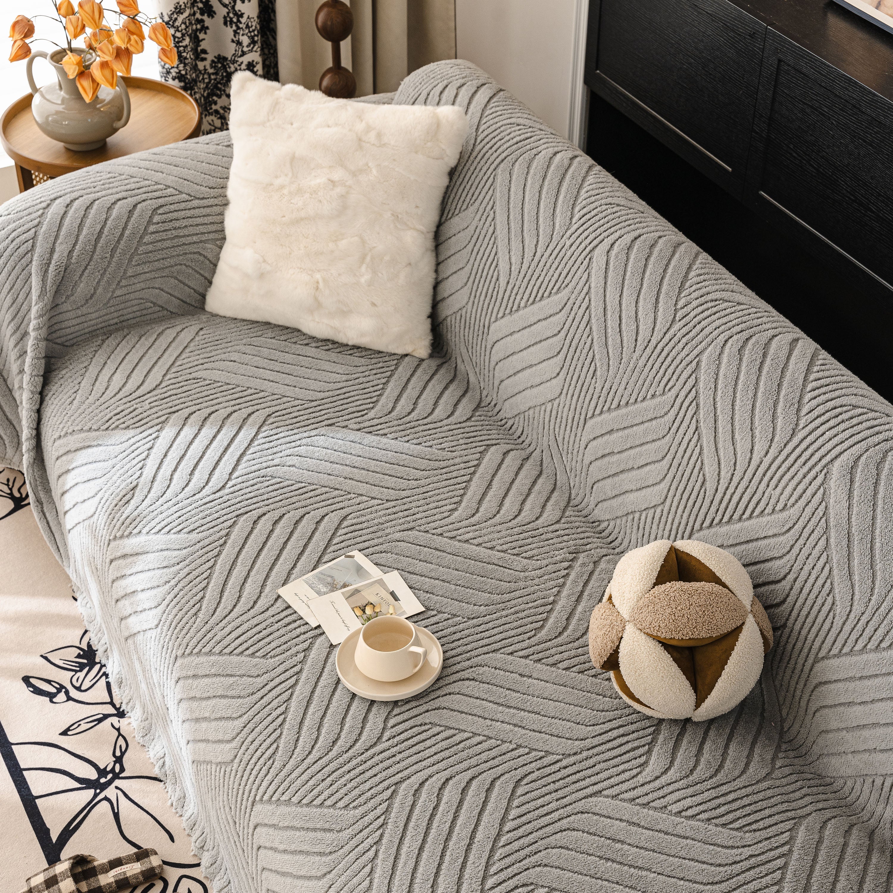 Plush Fleece Washable Sofa Throw Blanket, Soft & Cozy Furniture Protector for Couch - Image 76
