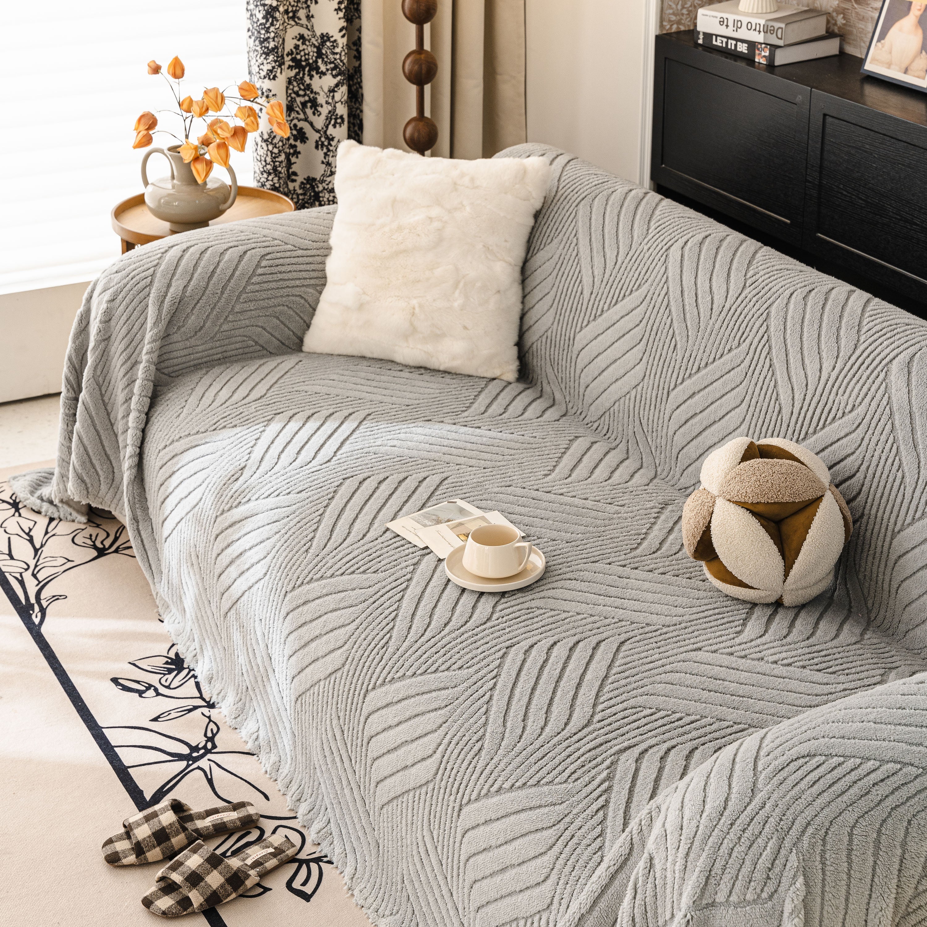 Plush Fleece Washable Sofa Throw Blanket, Soft & Cozy Furniture Protector for Couch - Image 77