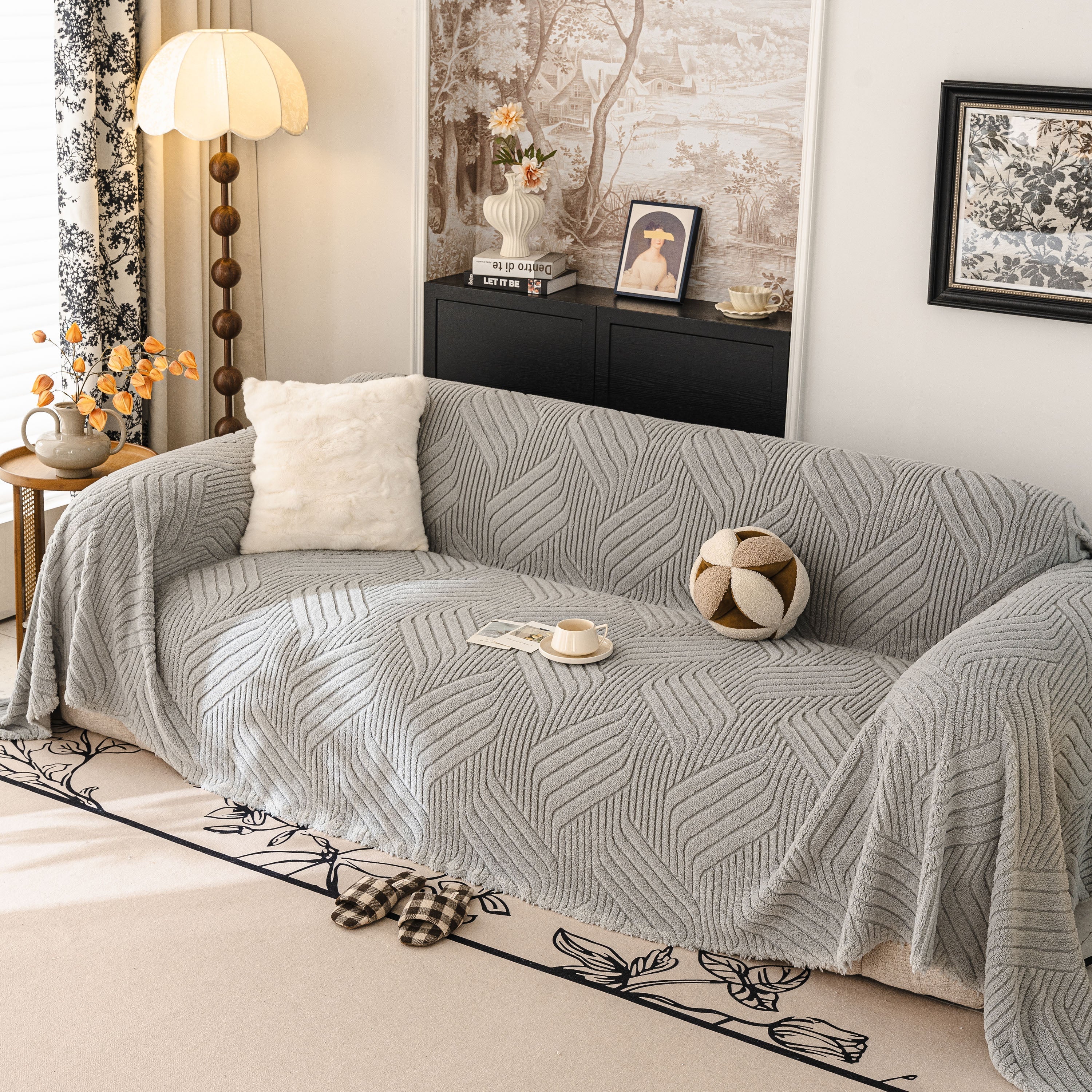 Plush Fleece Washable Sofa Throw Blanket, Soft & Cozy Furniture Protector for Couch - Image 78