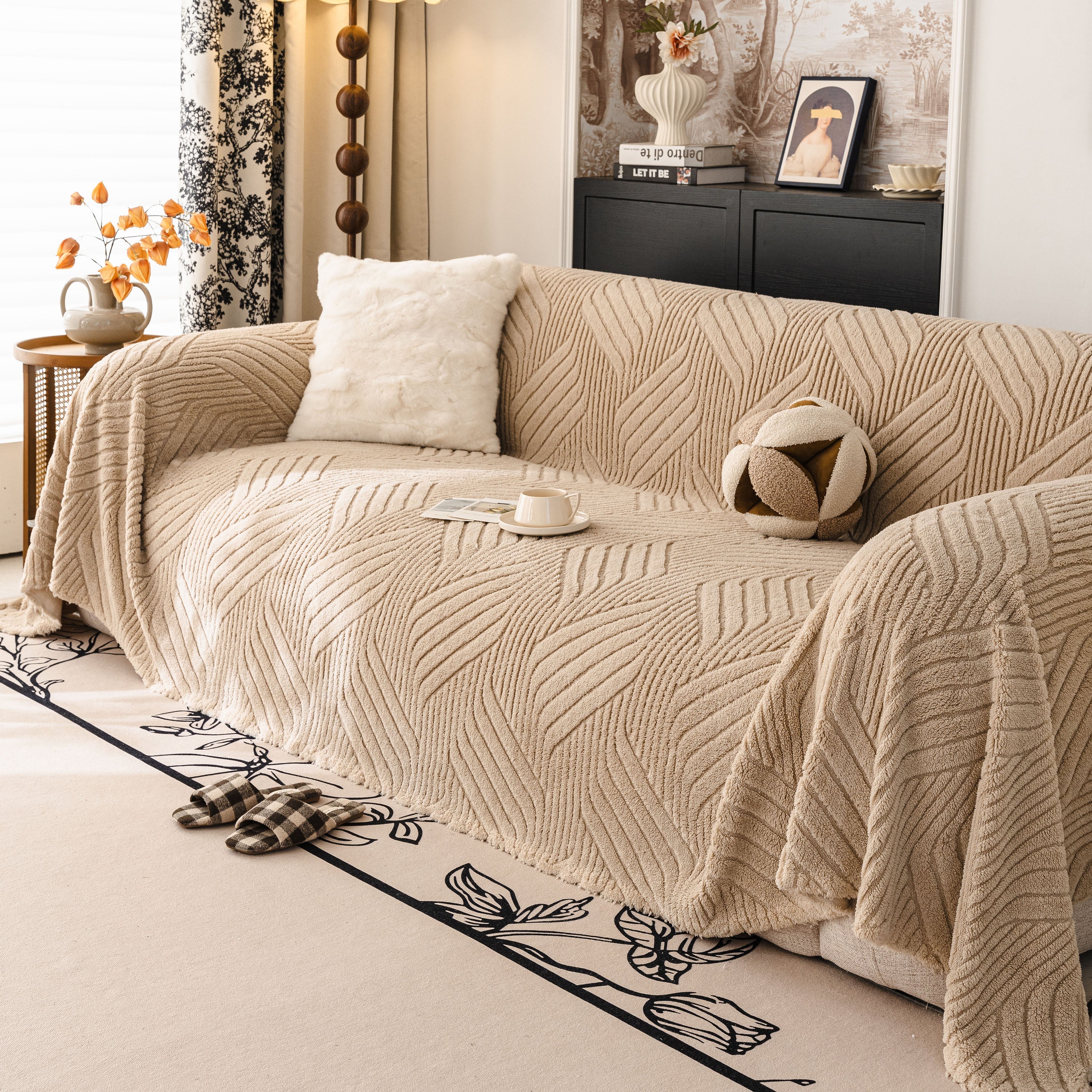 Plush Fleece Washable Sofa Throw Blanket, Soft & Cozy Furniture Protector for Couch - Image 79