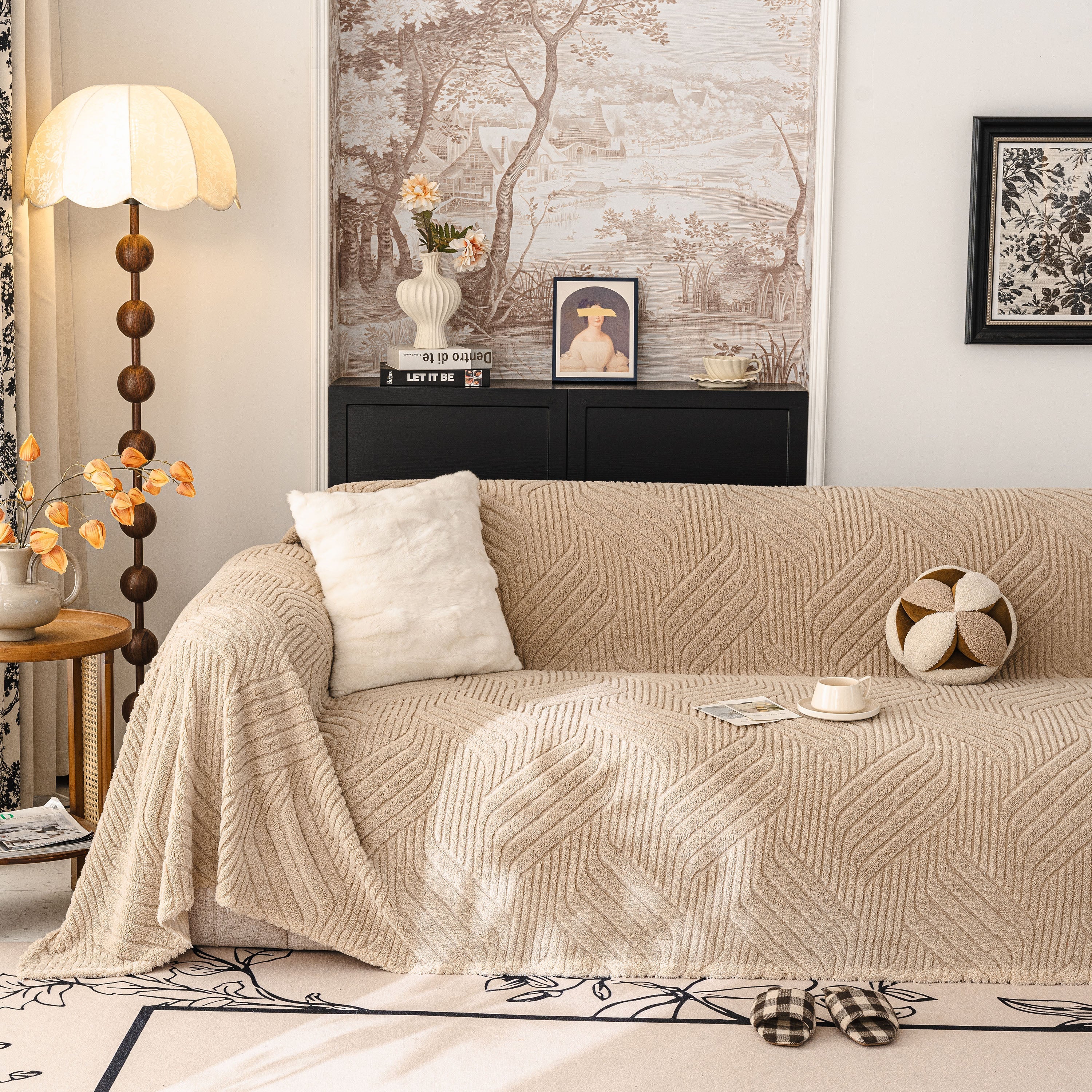 Plush Fleece Washable Sofa Throw Blanket, Soft & Cozy Furniture Protector for Couch - Image 80