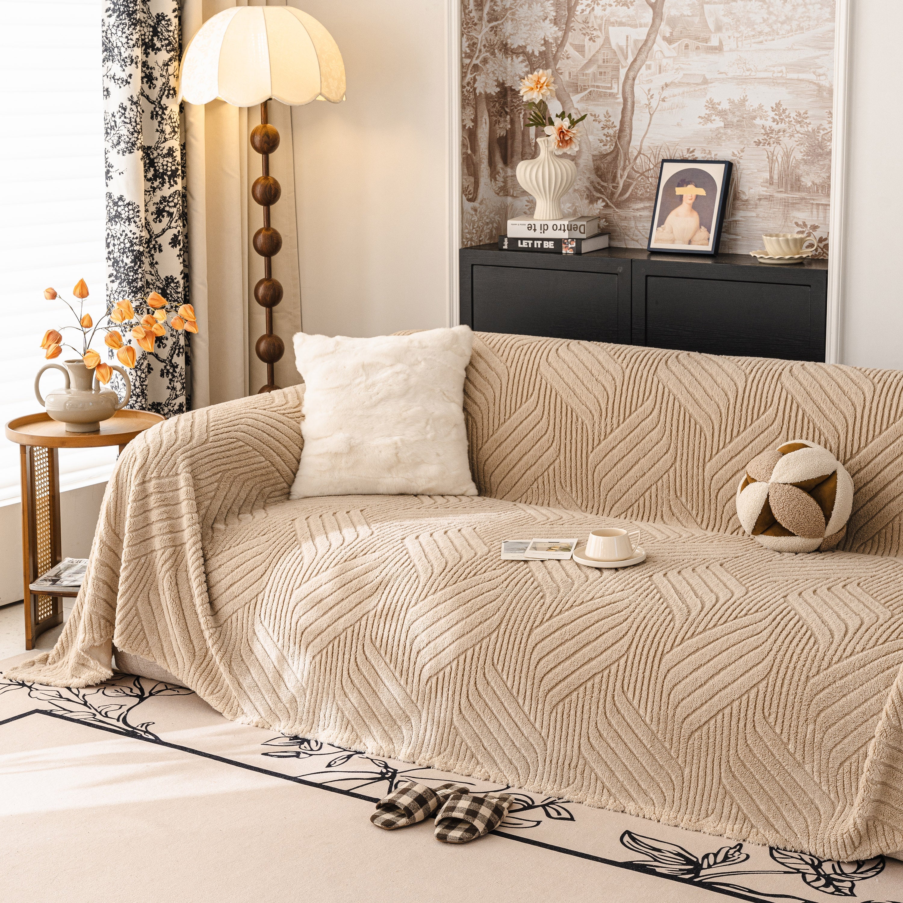 Plush Fleece Washable Sofa Throw Blanket, Soft & Cozy Furniture Protector for Couch - Image 81