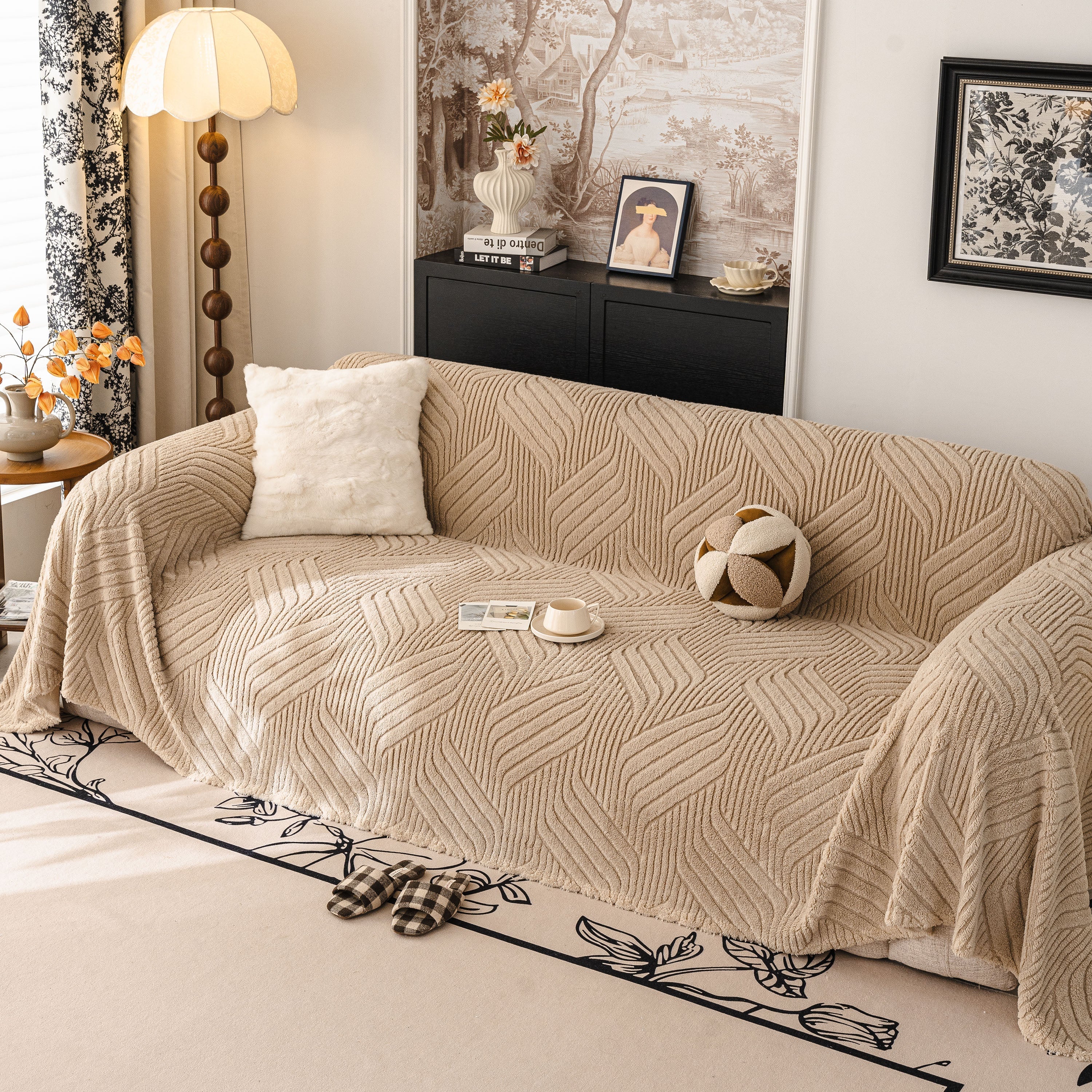 Plush Fleece Washable Sofa Throw Blanket, Soft & Cozy Furniture Protector for Couch - Image 82
