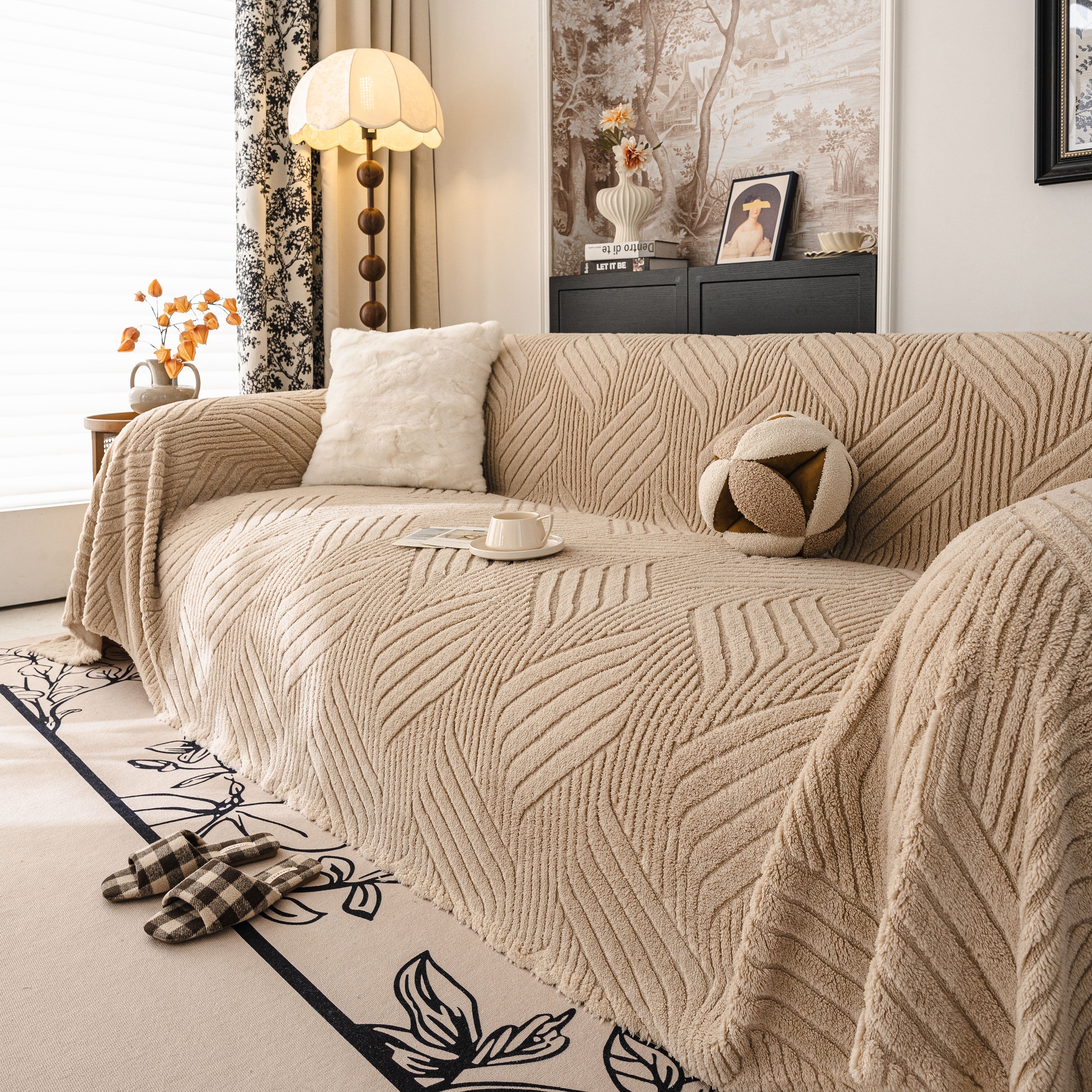 Plush Fleece Washable Sofa Throw Blanket, Soft & Cozy Furniture Protector for Couch - Image 83