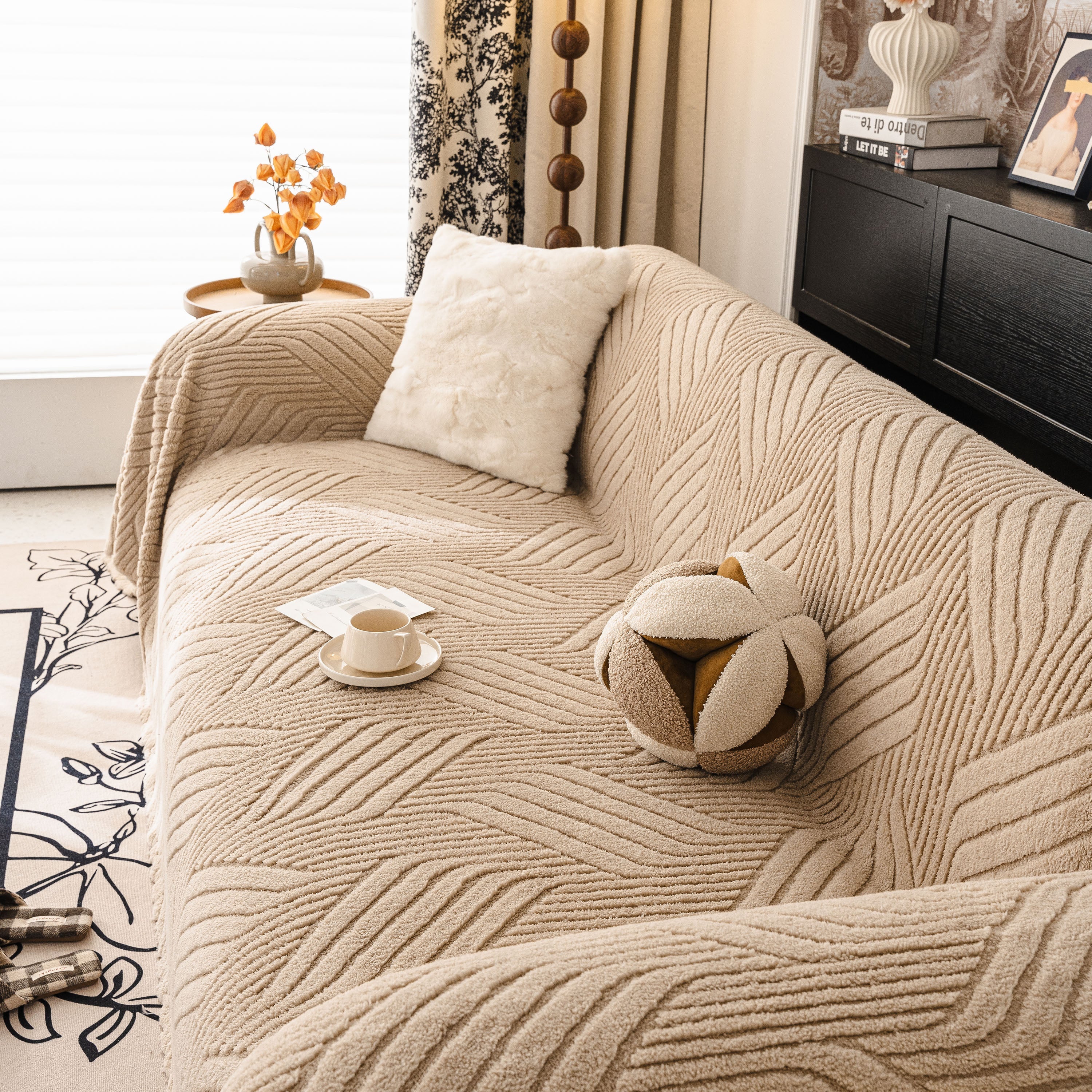 Plush Fleece Washable Sofa Throw Blanket, Soft & Cozy Furniture Protector for Couch - Image 85