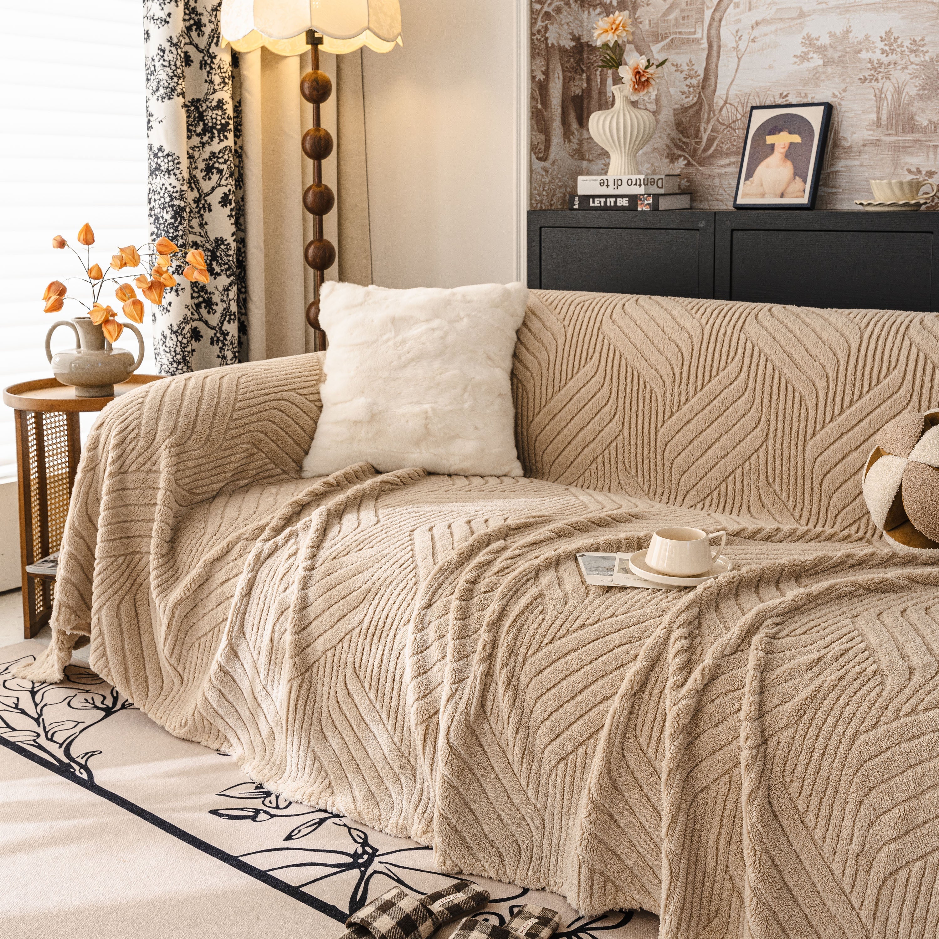 Plush Fleece Washable Sofa Throw Blanket, Soft & Cozy Furniture Protector for Couch - Image 91