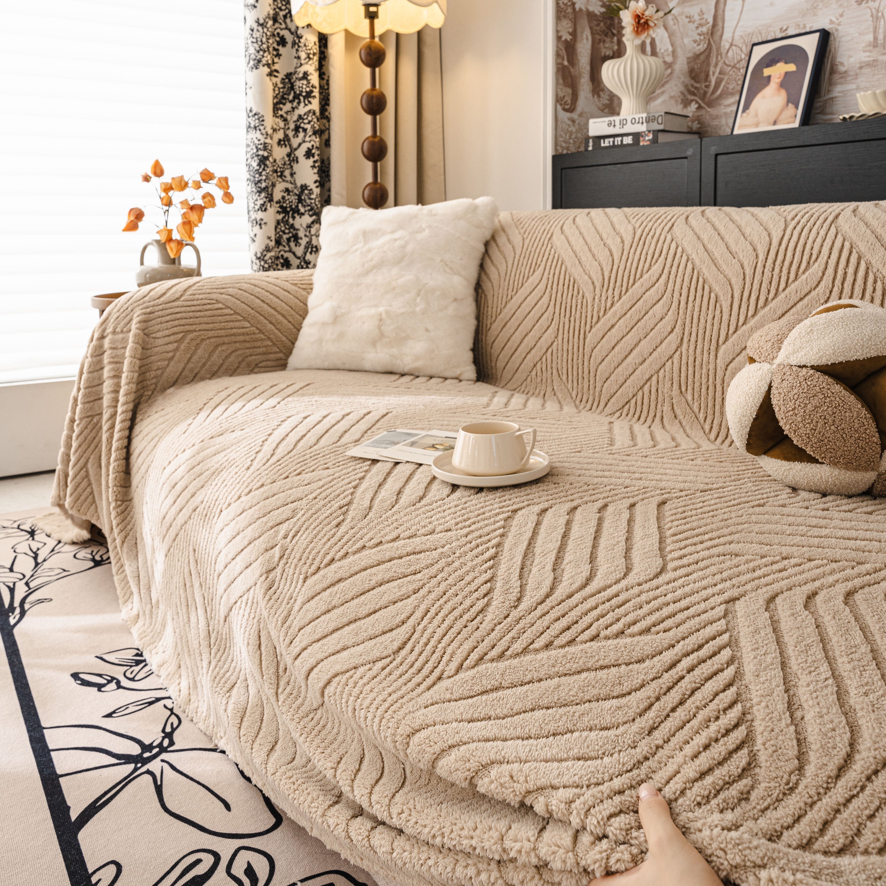 Plush Fleece Washable Sofa Throw Blanket, Soft & Cozy Furniture Protector for Couch - Image 93