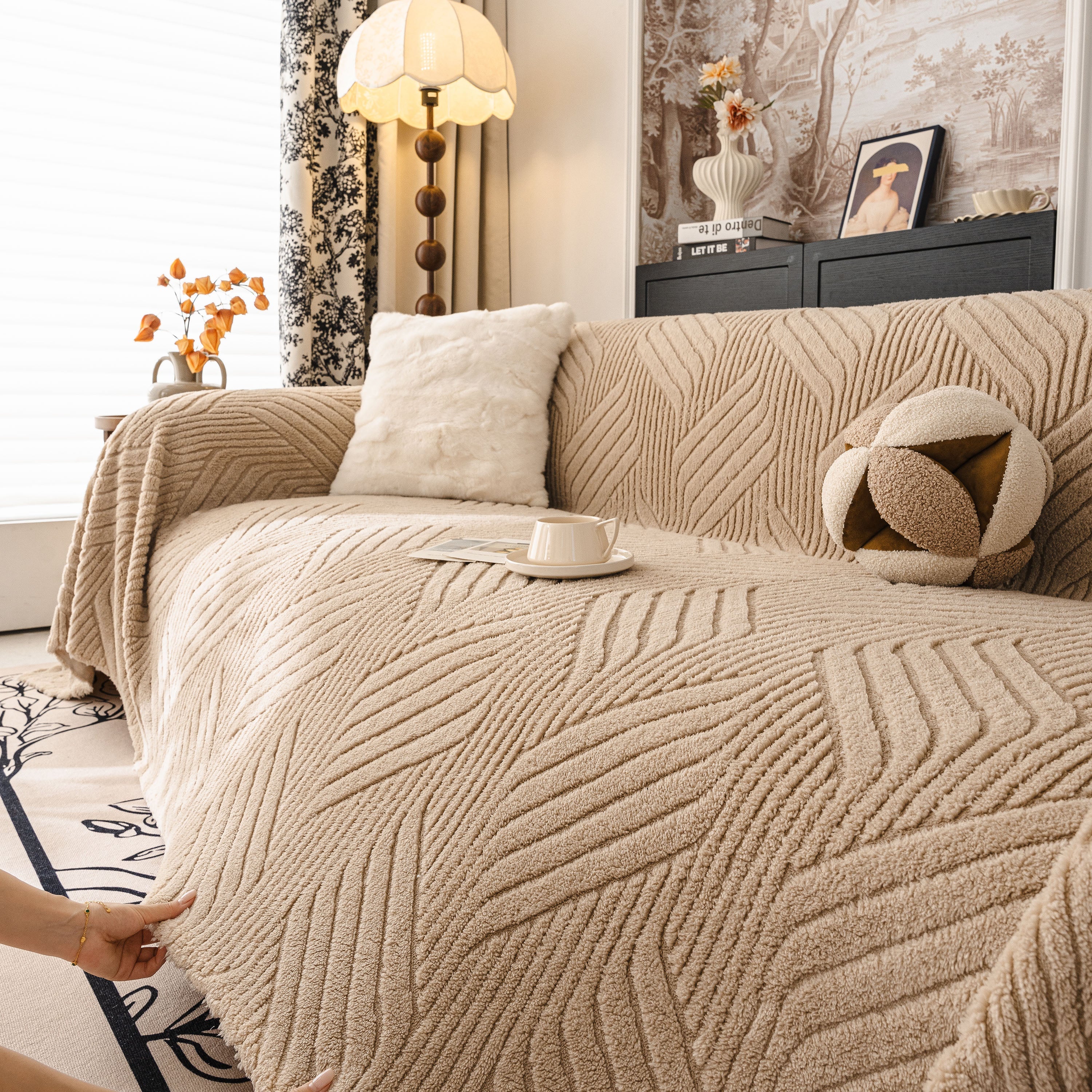 Plush Fleece Washable Sofa Throw Blanket, Soft & Cozy Furniture Protector for Couch - Image 96