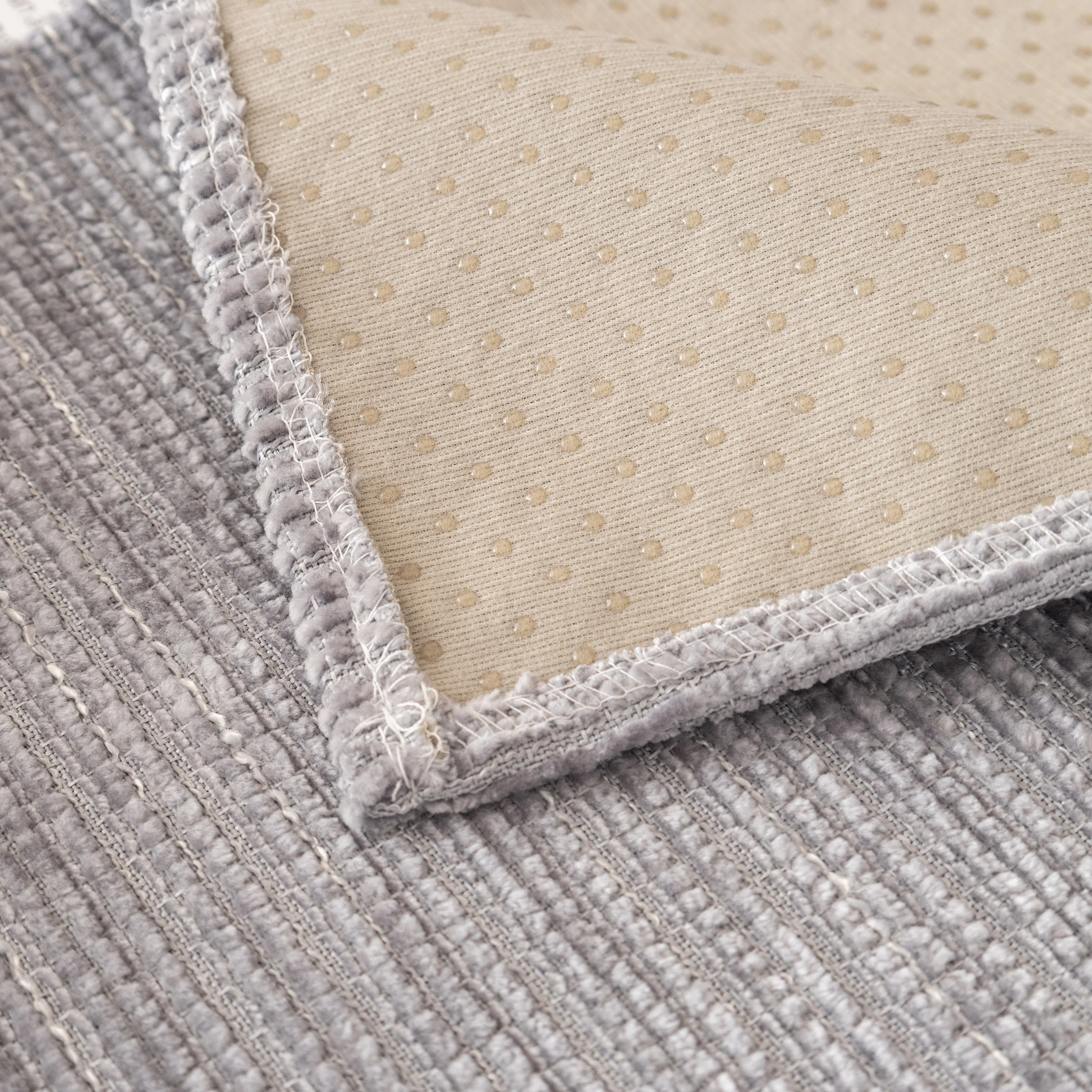 Plush Solid Color Striped L-Shaped Sofa Slipcovers, Washable Non-Slip Textured Furniture Covers - Image 18