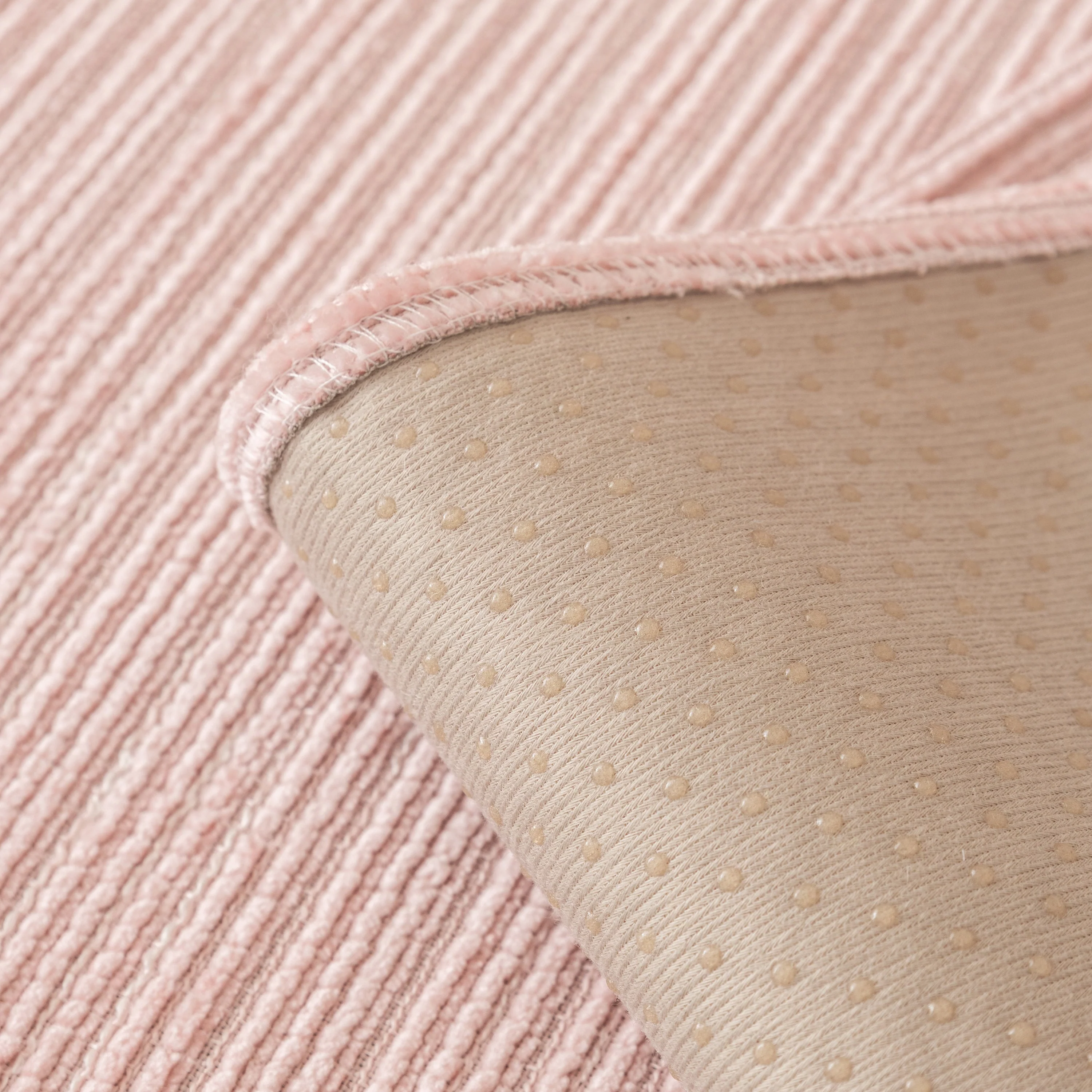Plush Solid Color Striped L-Shaped Sofa Slipcovers, Washable Non-Slip Textured Furniture Covers - Image 35