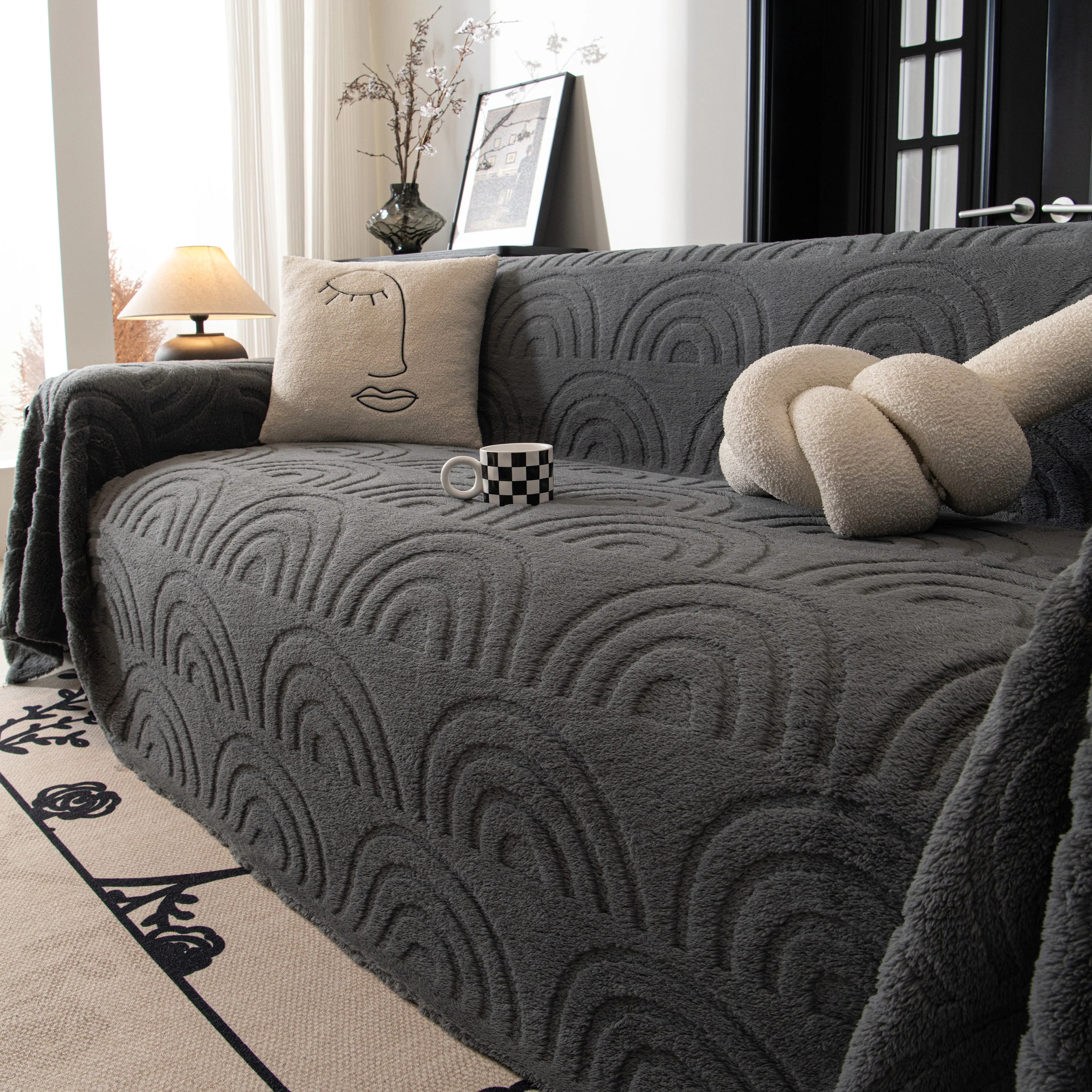 Plush Warm Decor Couch Cover Soft Jacquard Fleece Throw Blankets for Bed Couch Sofa Chair - Image 10