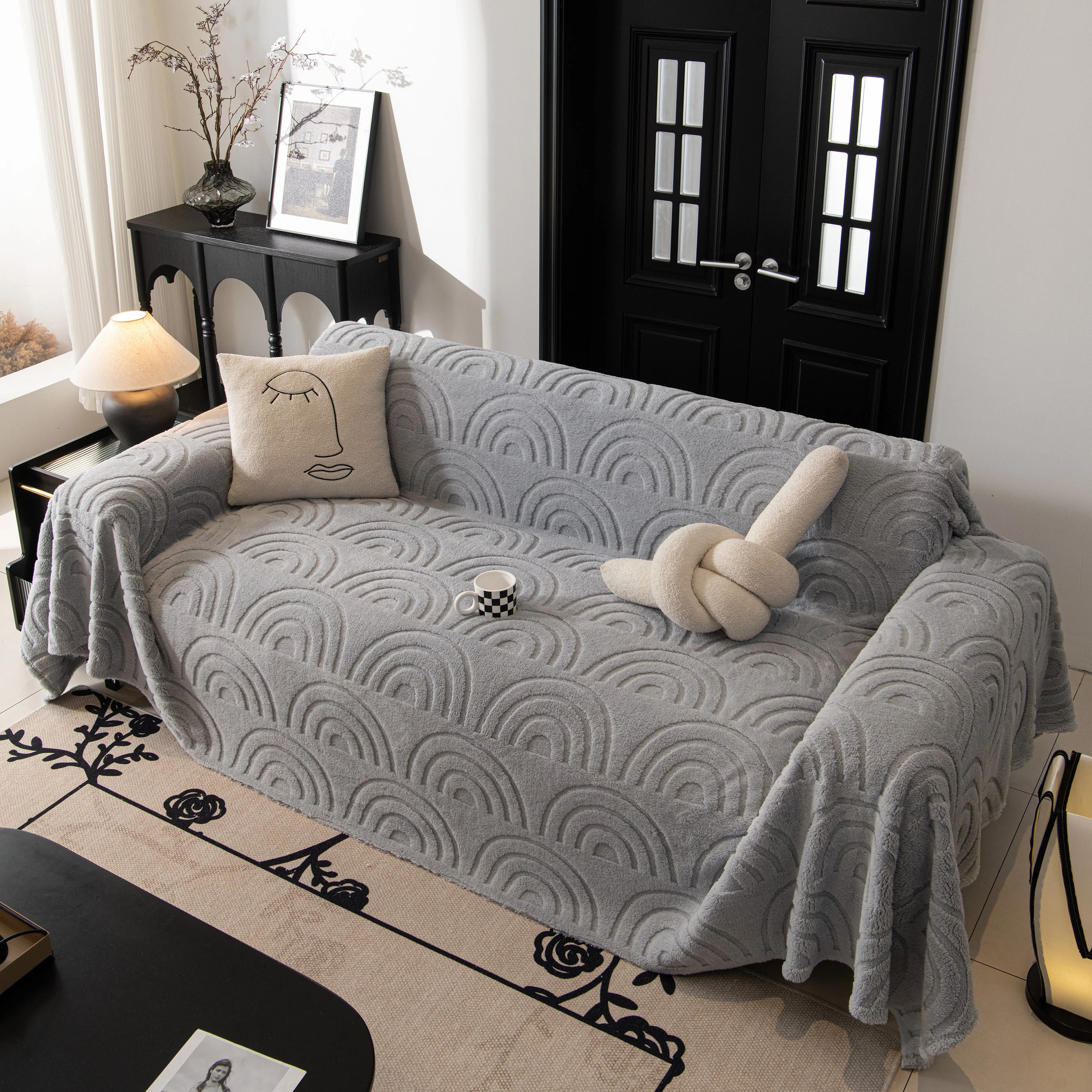 Plush Warm Decor Couch Cover Soft Jacquard Fleece Throw Blankets for Bed Couch Sofa Chair - Image 100