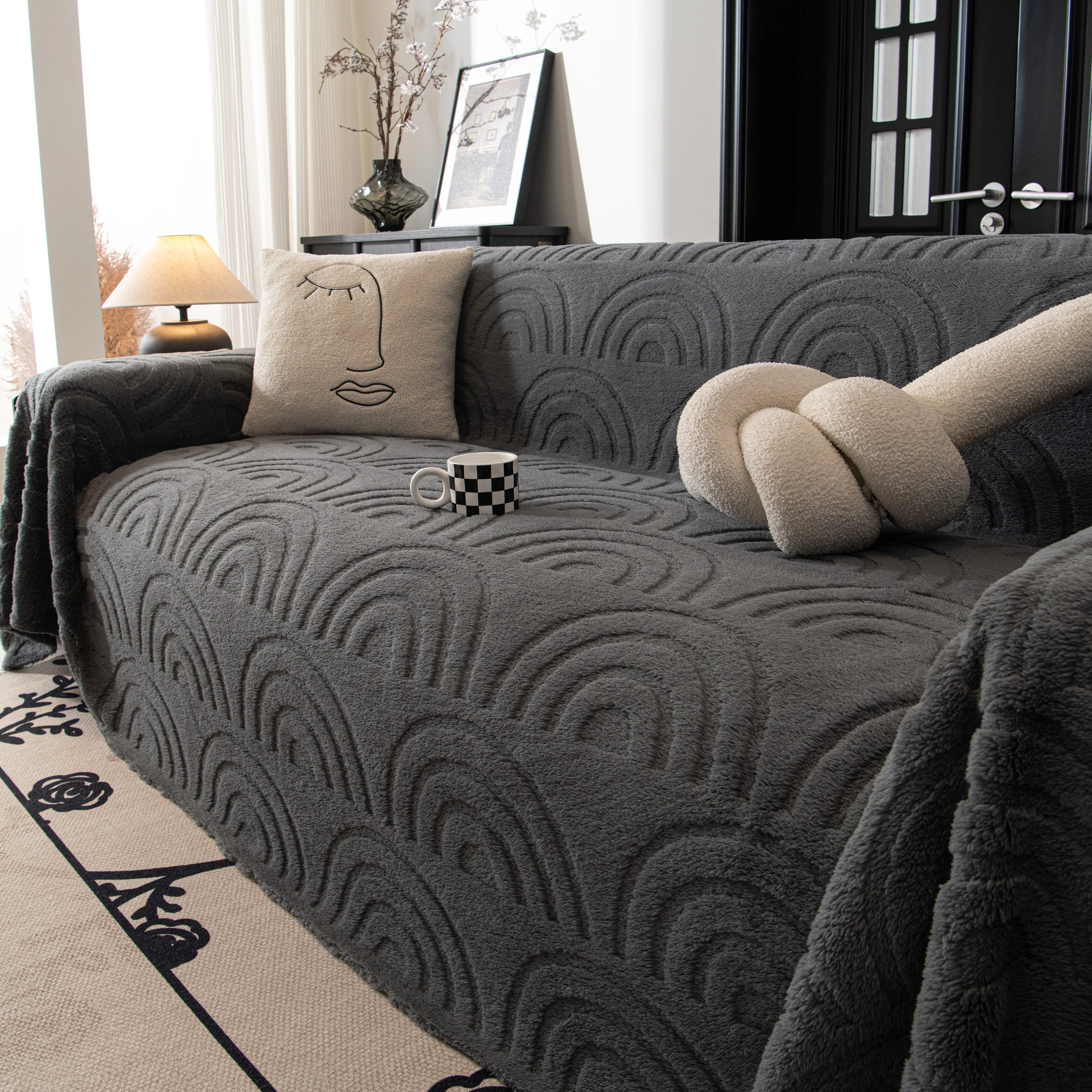 Plush Warm Decor Couch Cover Soft Jacquard Fleece Throw Blankets for Bed Couch Sofa Chair - Image 11