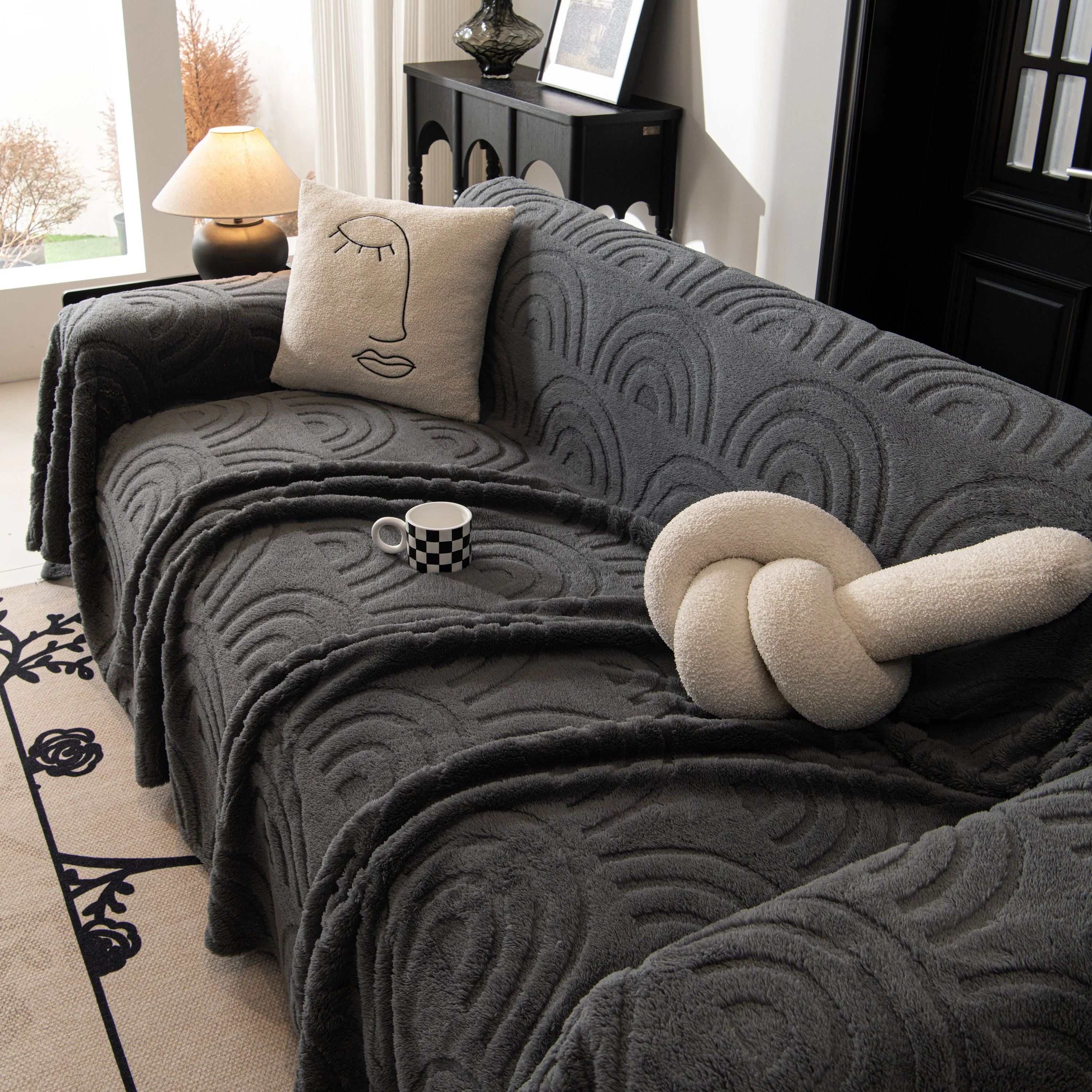 Plush Warm Decor Couch Cover Soft Jacquard Fleece Throw Blankets for Bed Couch Sofa Chair - Image 12