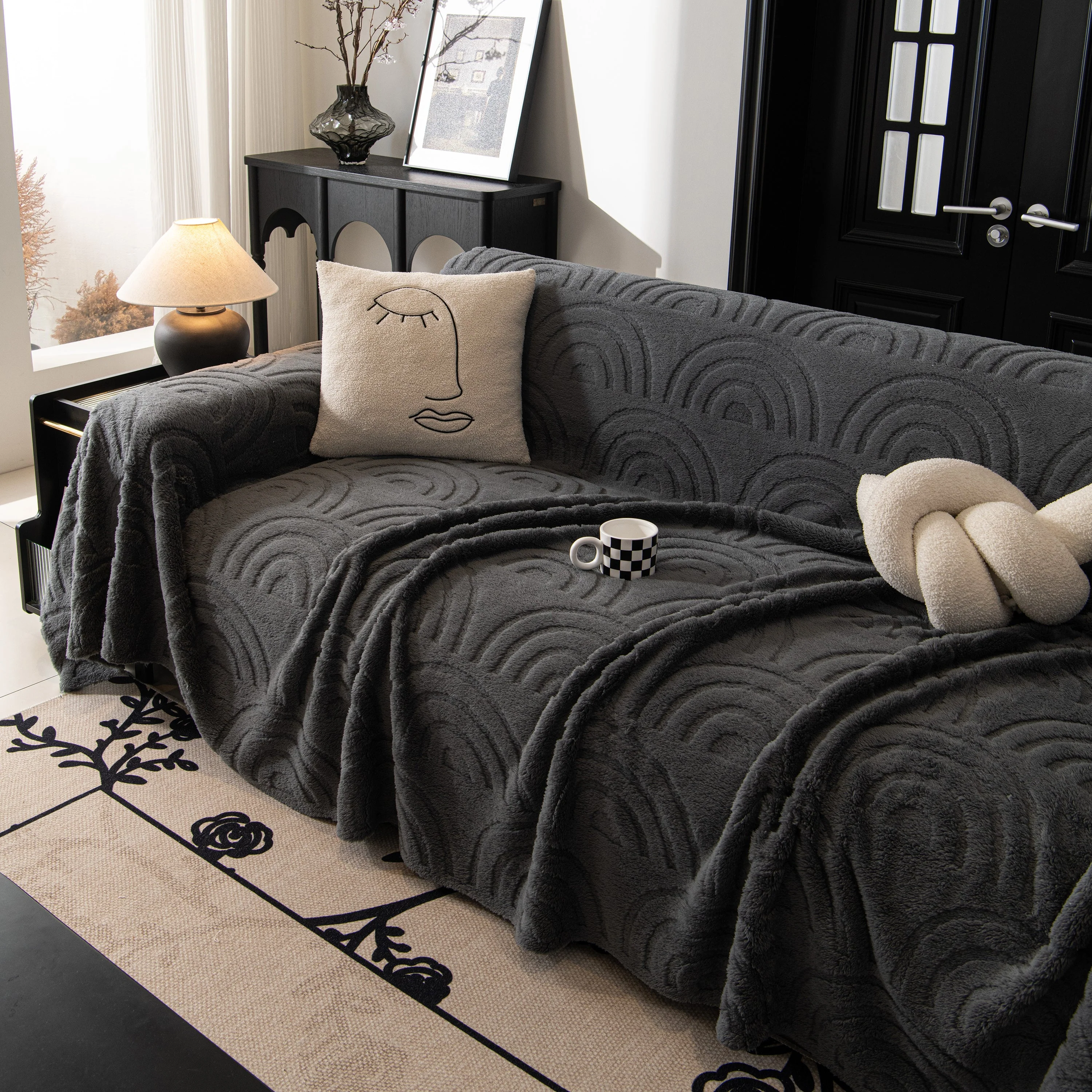 Plush Warm Decor Couch Cover Soft Jacquard Fleece Throw Blankets for Bed Couch Sofa Chair - Image 13