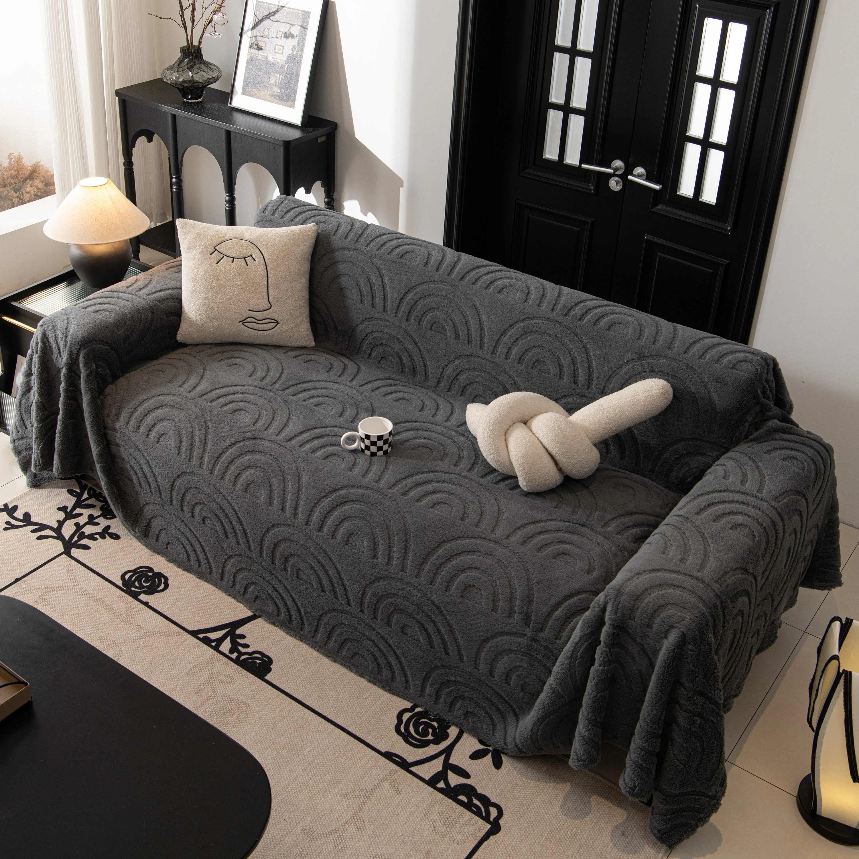 Plush Warm Decor Couch Cover Soft Jacquard Fleece Throw Blankets for Bed Couch Sofa Chair - Image 17