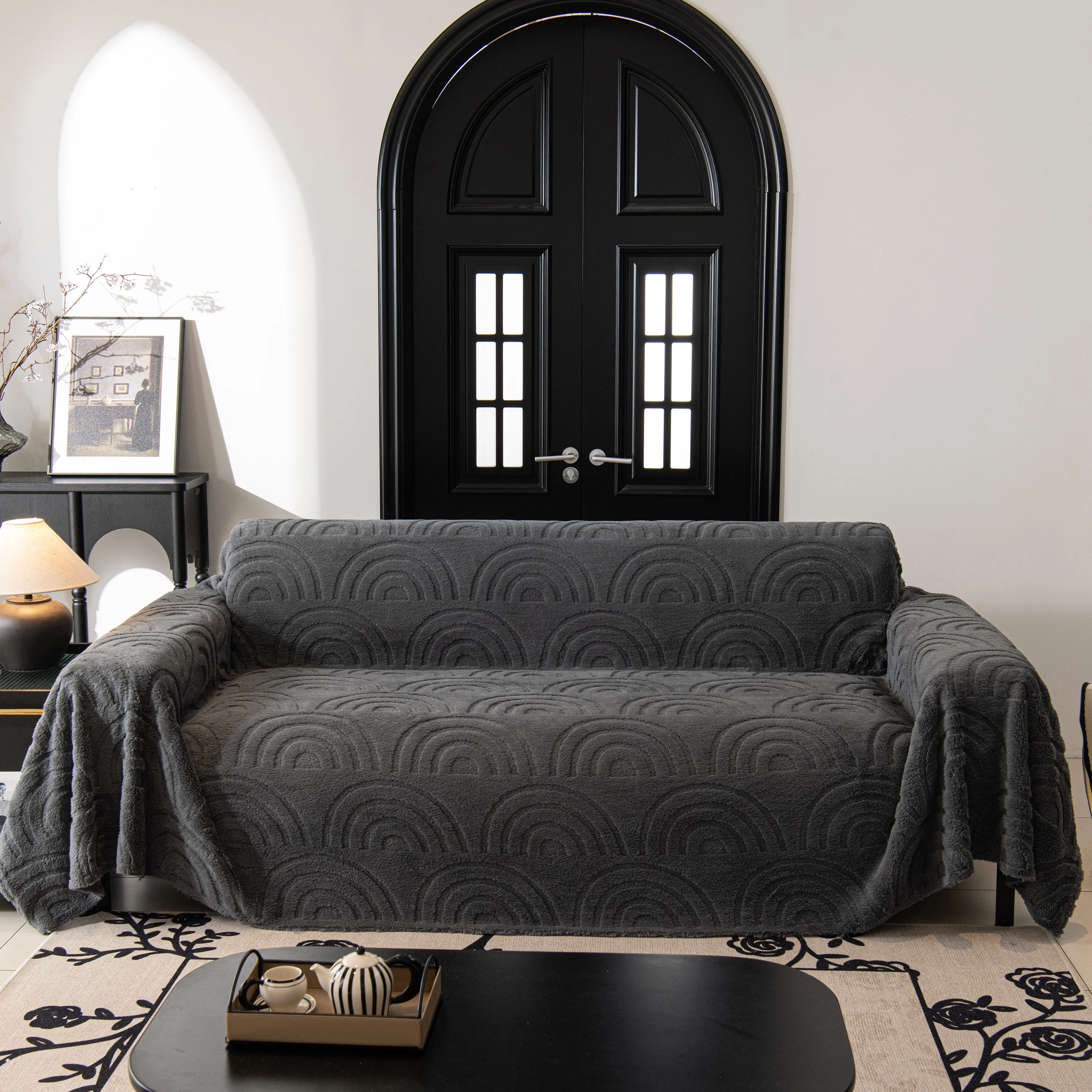 Plush Warm Decor Couch Cover Soft Jacquard Fleece Throw Blankets for Bed Couch Sofa Chair - Image 2