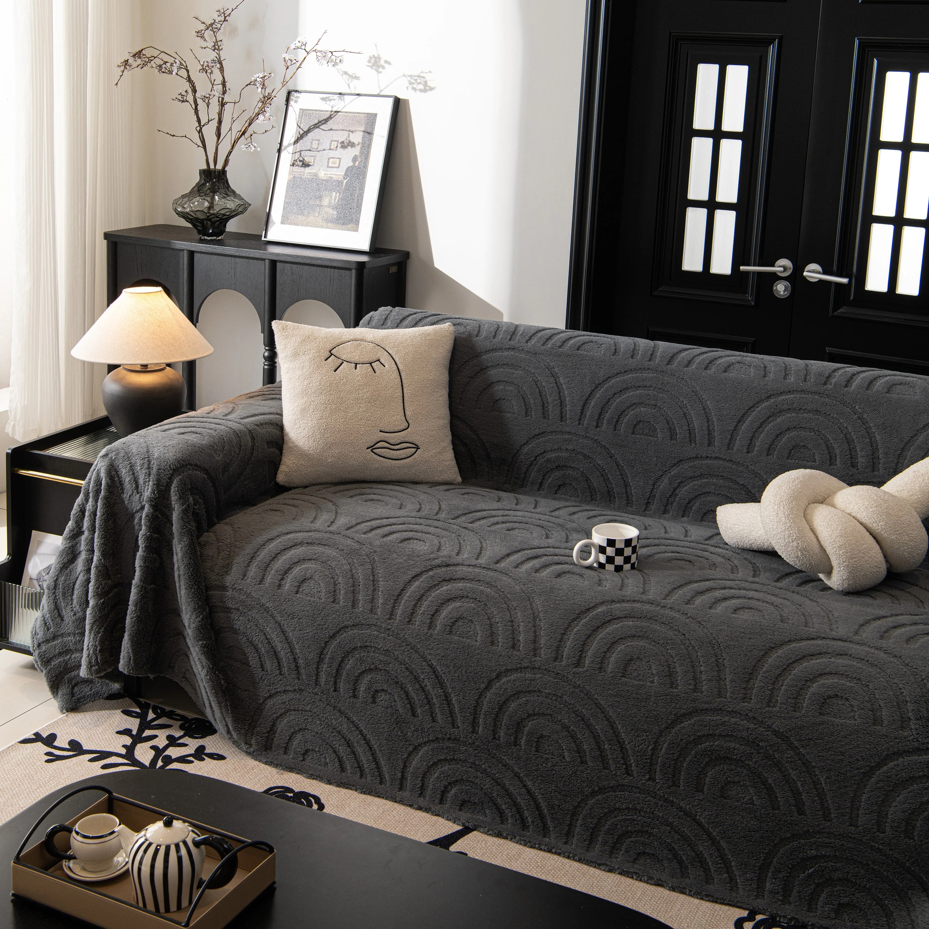 Plush Warm Decor Couch Cover Soft Jacquard Fleece Throw Blankets for Bed Couch Sofa Chair - Image 22