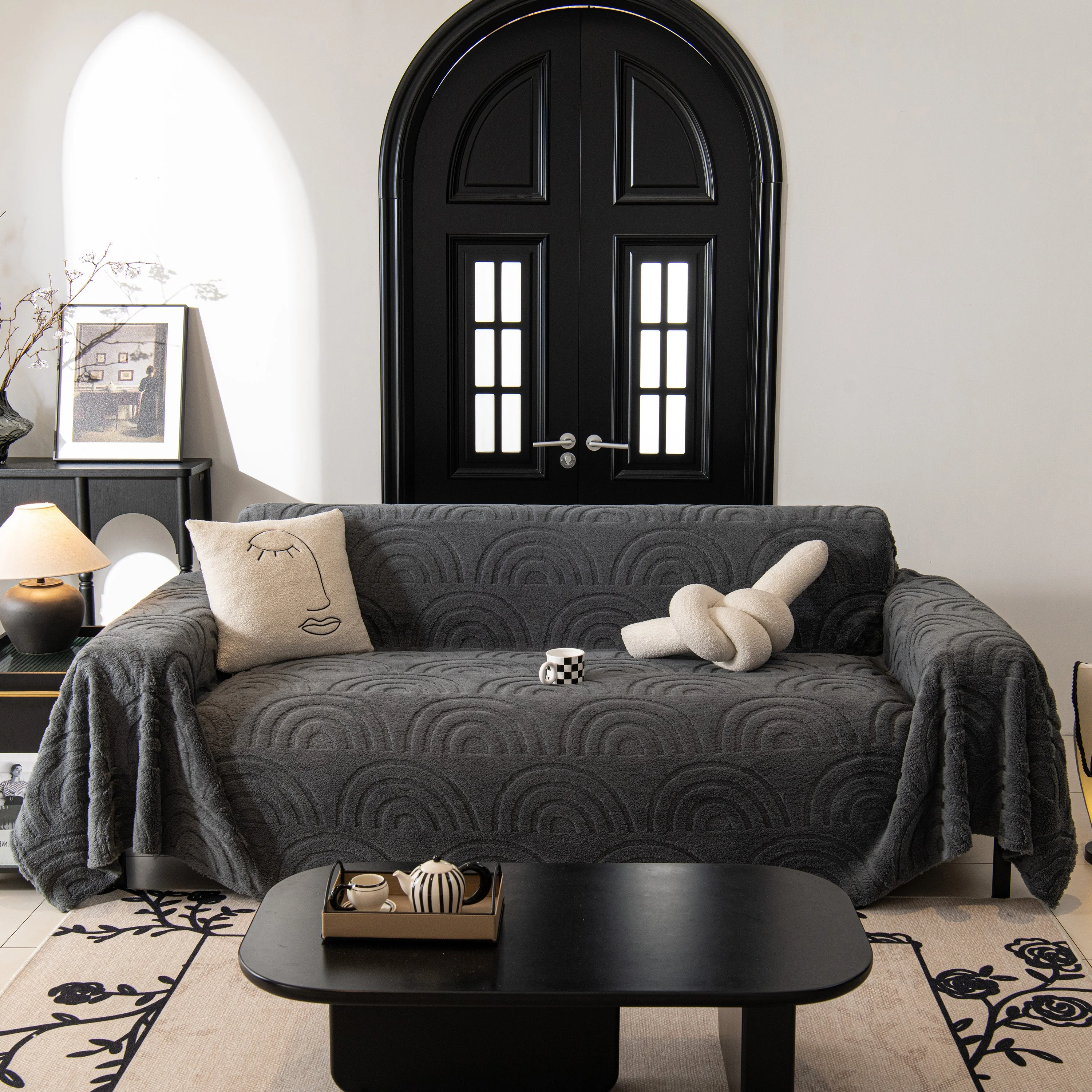 Plush Warm Decor Couch Cover Soft Jacquard Fleece Throw Blankets for Bed Couch Sofa Chair - Image 25