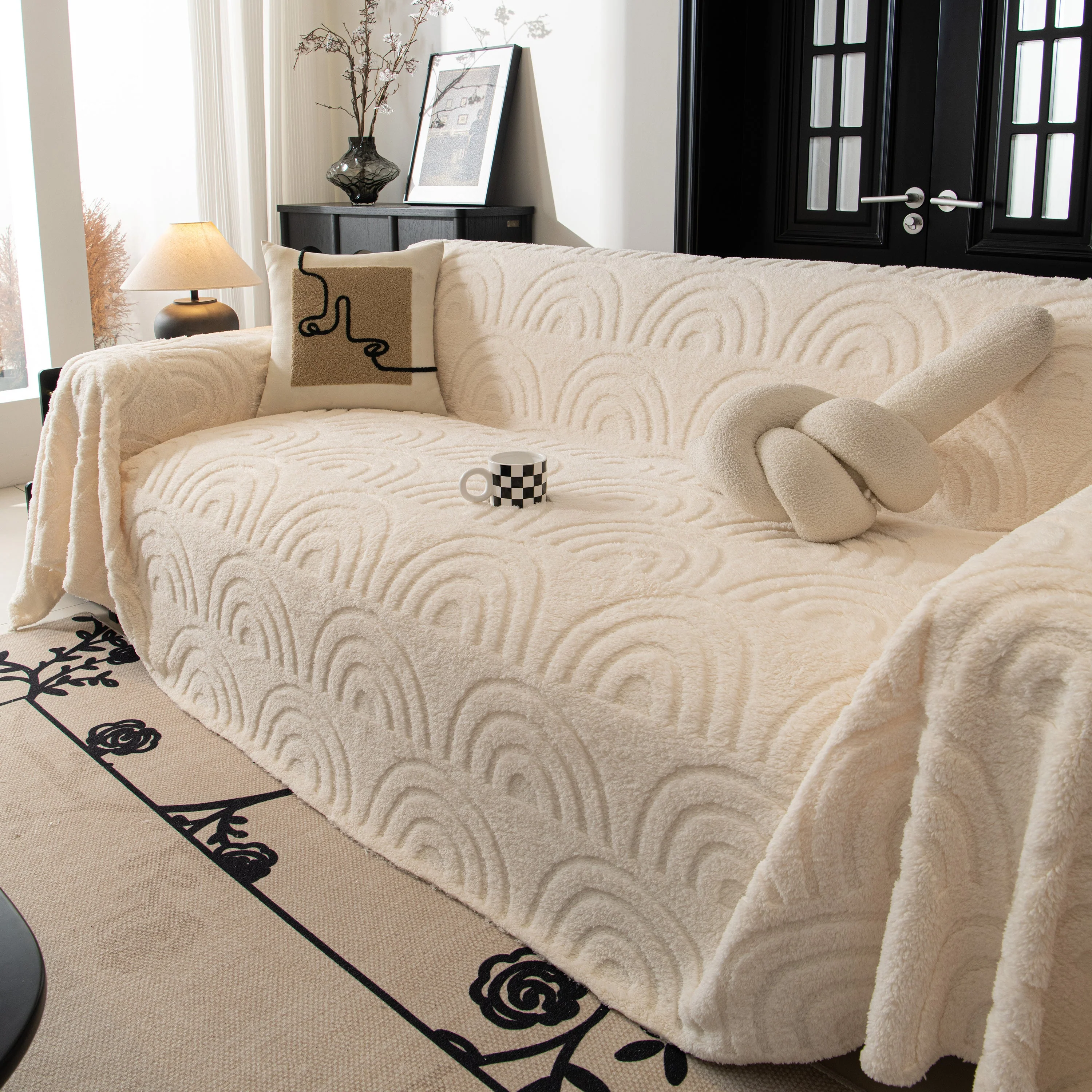 Plush Warm Decor Couch Cover Soft Jacquard Fleece Throw Blankets for Bed Couch Sofa Chair - Image 26