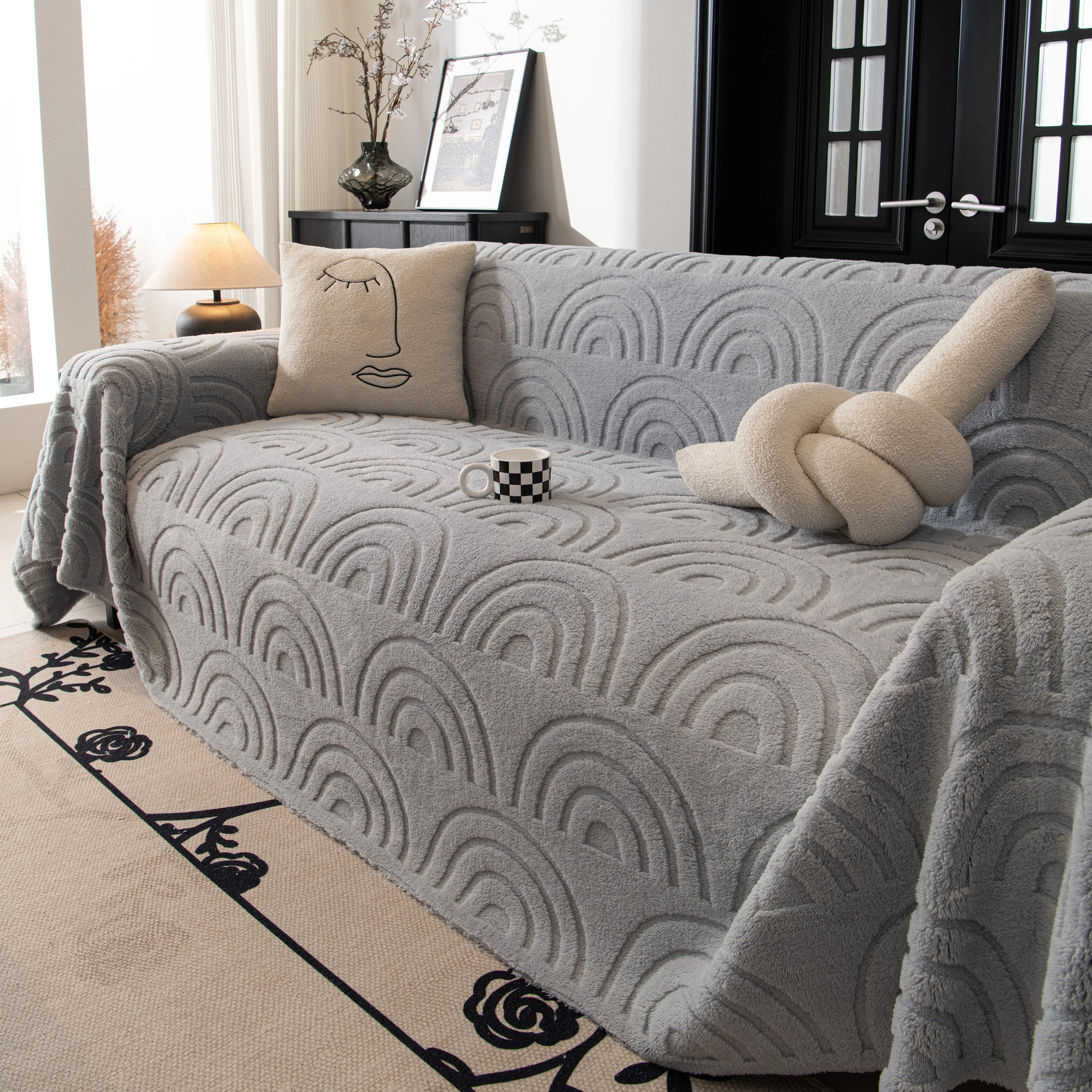 Plush Warm Decor Couch Cover Soft Jacquard Fleece Throw Blankets for Bed Couch Sofa Chair - Image 27