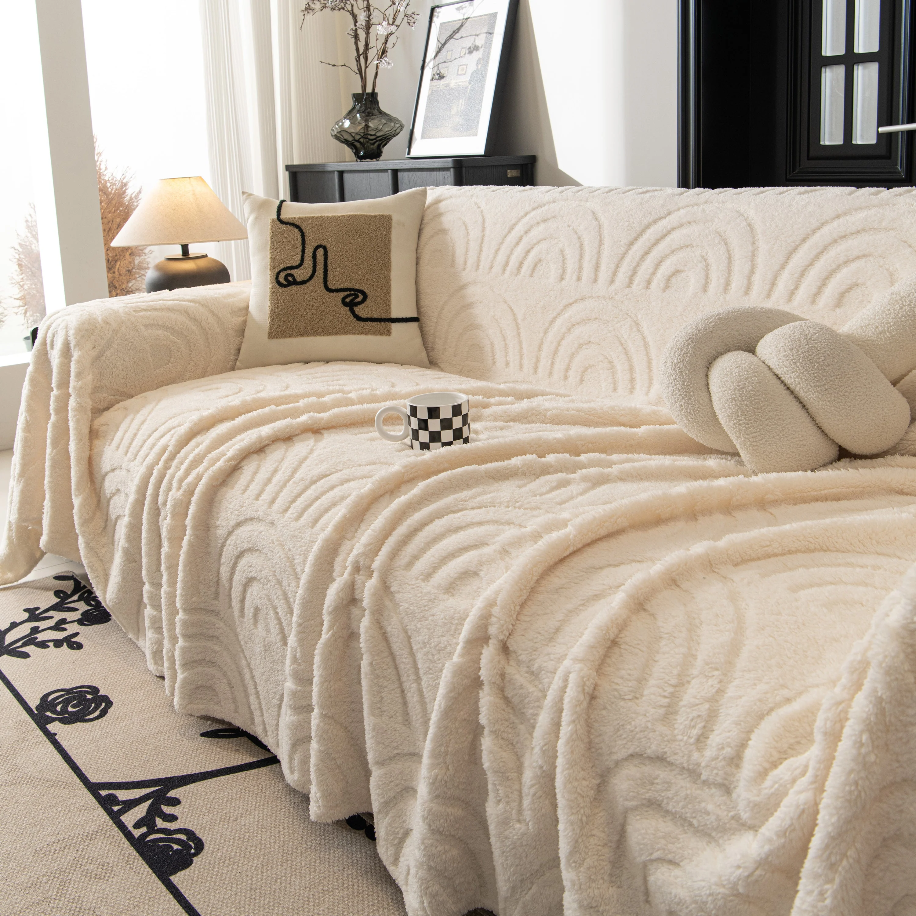 Plush Warm Decor Couch Cover Soft Jacquard Fleece Throw Blankets for Bed Couch Sofa Chair - Image 34