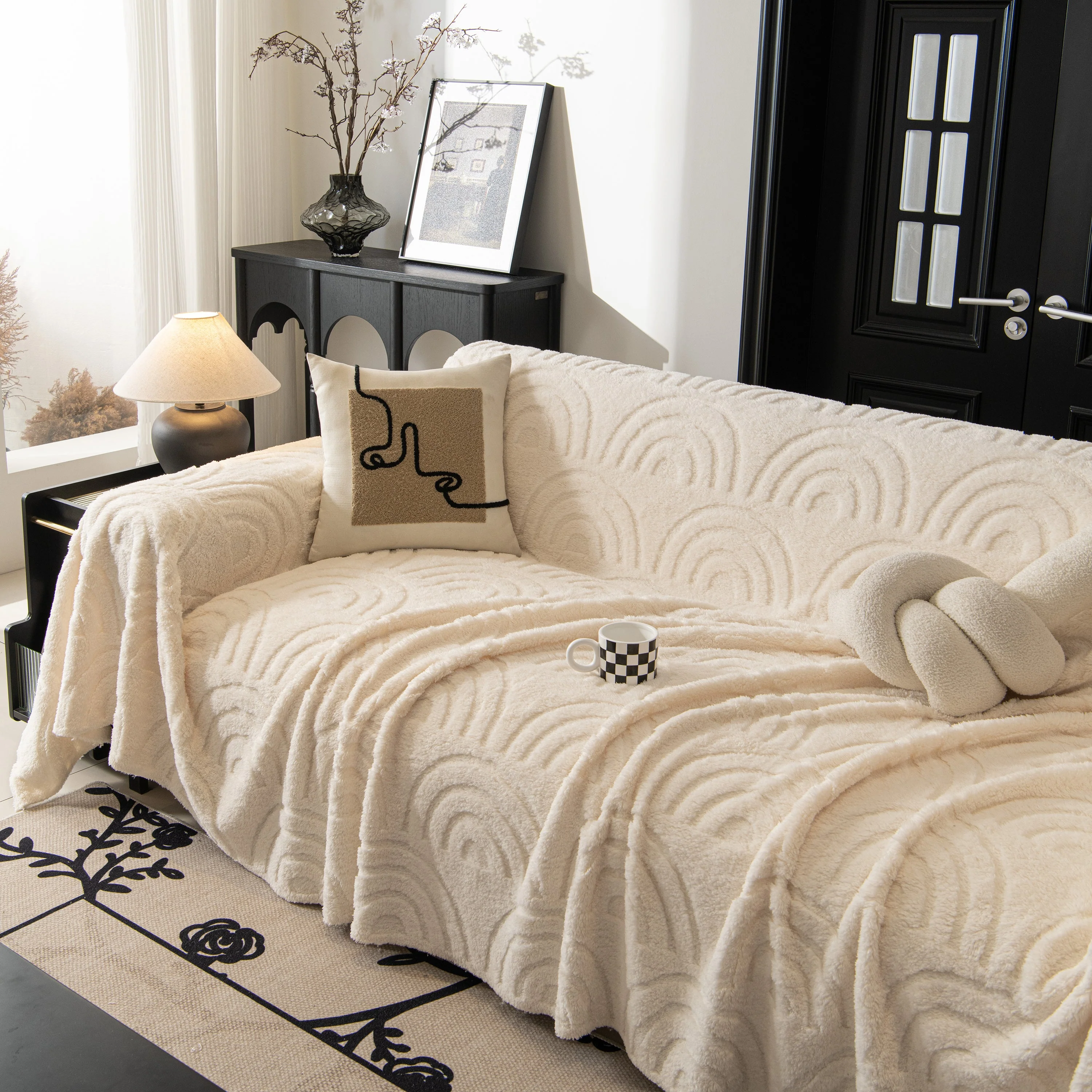 Plush Warm Decor Couch Cover Soft Jacquard Fleece Throw Blankets for Bed Couch Sofa Chair - Image 36