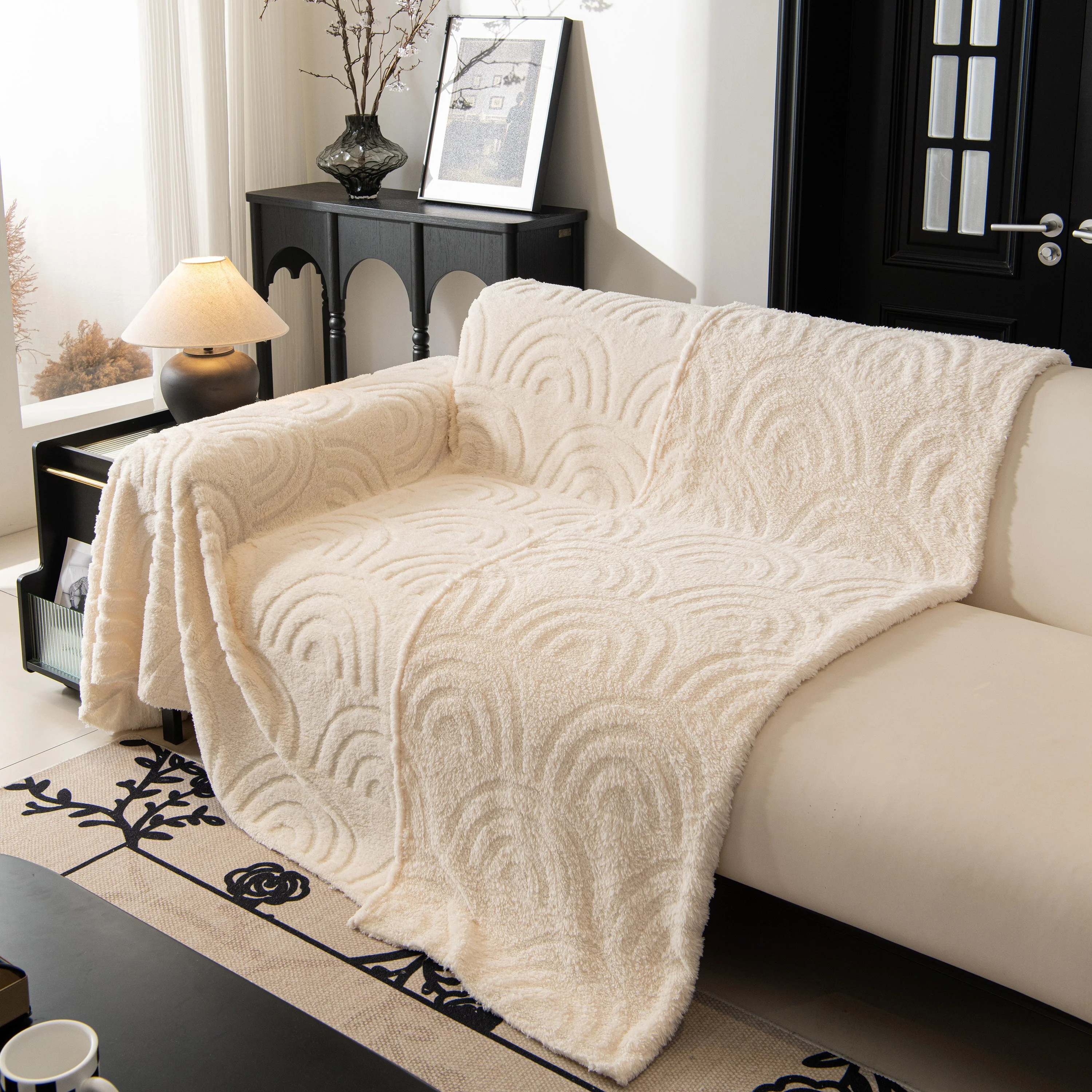 Plush Warm Decor Couch Cover Soft Jacquard Fleece Throw Blankets for Bed Couch Sofa Chair - Image 37