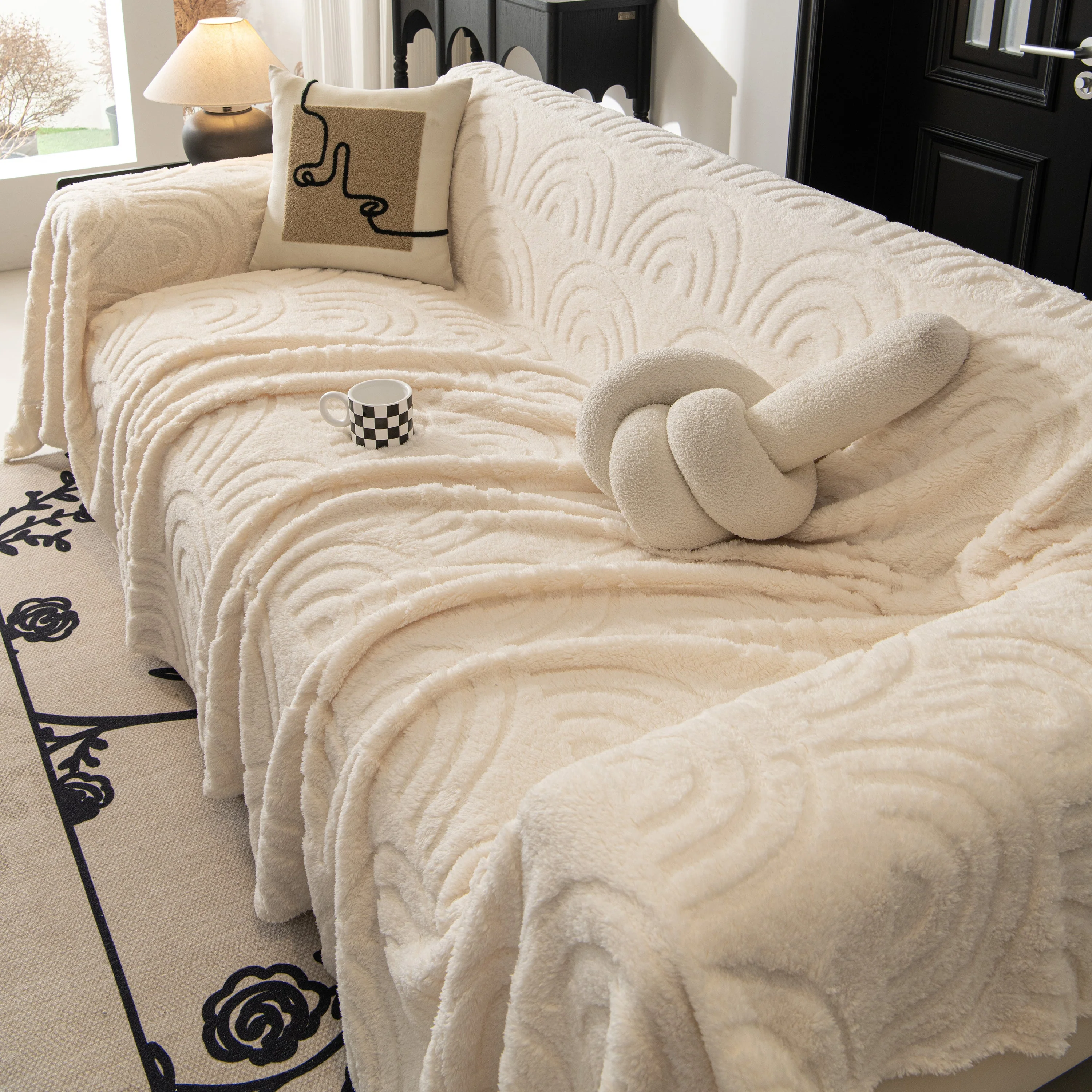 Plush Warm Decor Couch Cover Soft Jacquard Fleece Throw Blankets for Bed Couch Sofa Chair - Image 42