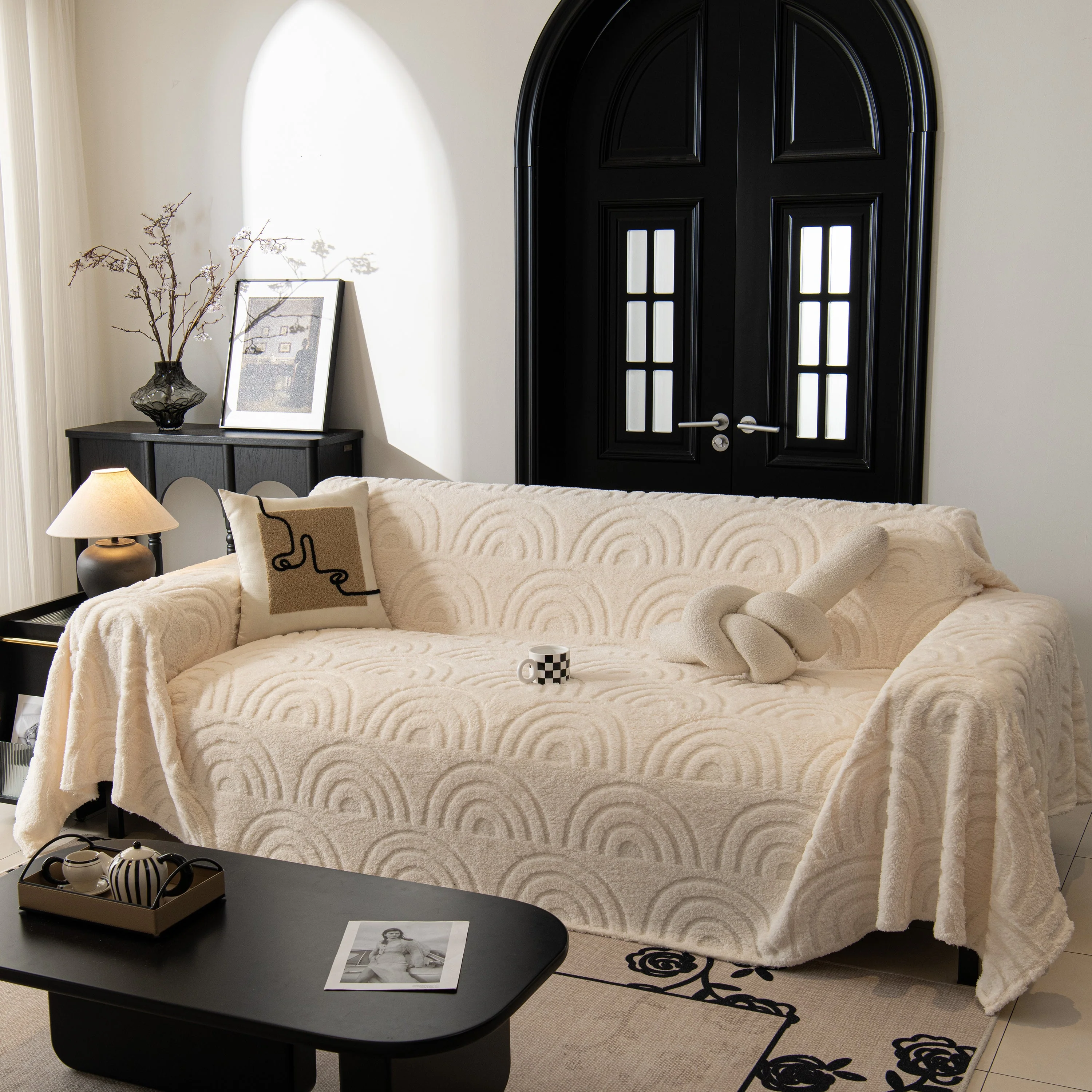 Plush Warm Decor Couch Cover Soft Jacquard Fleece Throw Blankets for Bed Couch Sofa Chair - Image 43