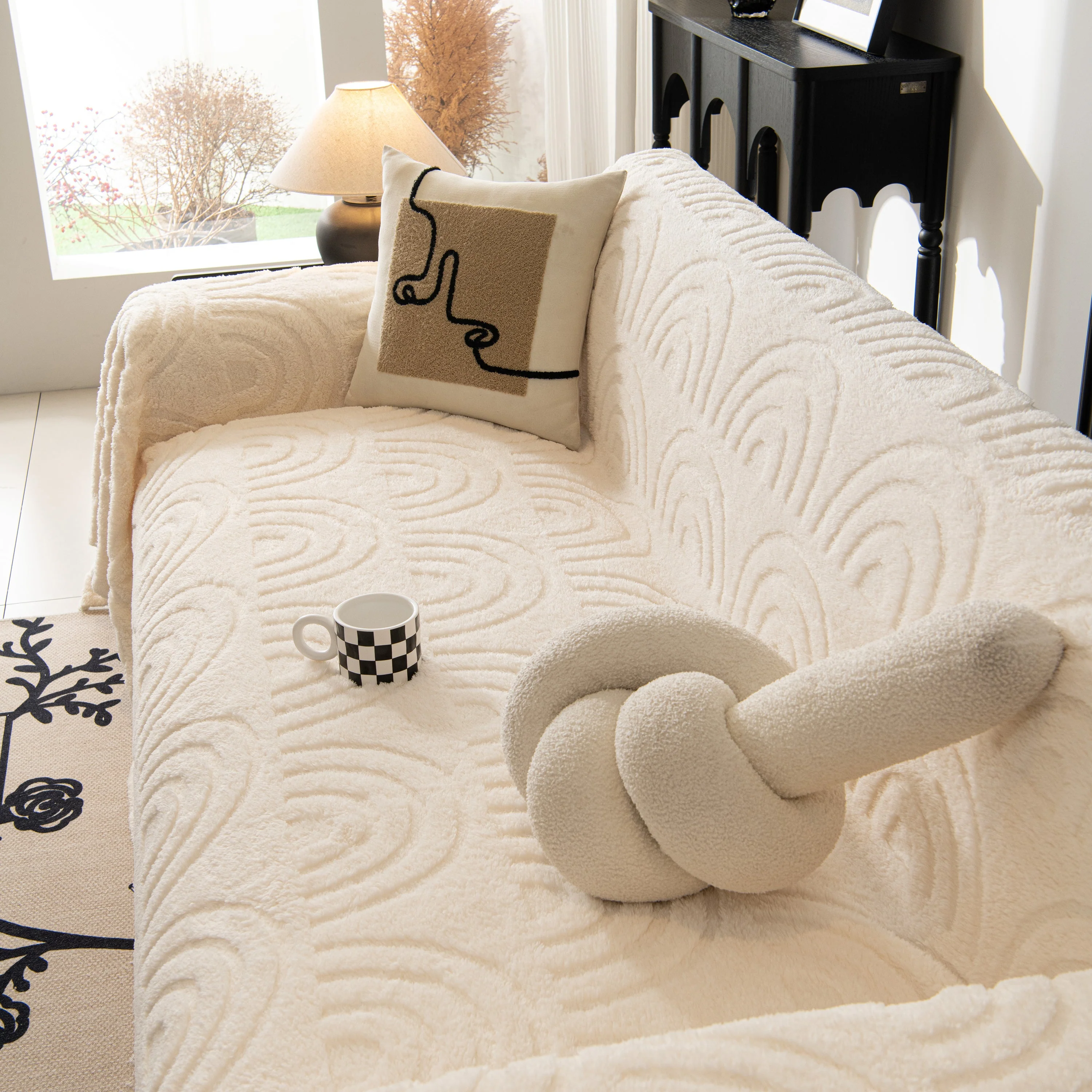 Plush Warm Decor Couch Cover Soft Jacquard Fleece Throw Blankets for Bed Couch Sofa Chair - Image 44