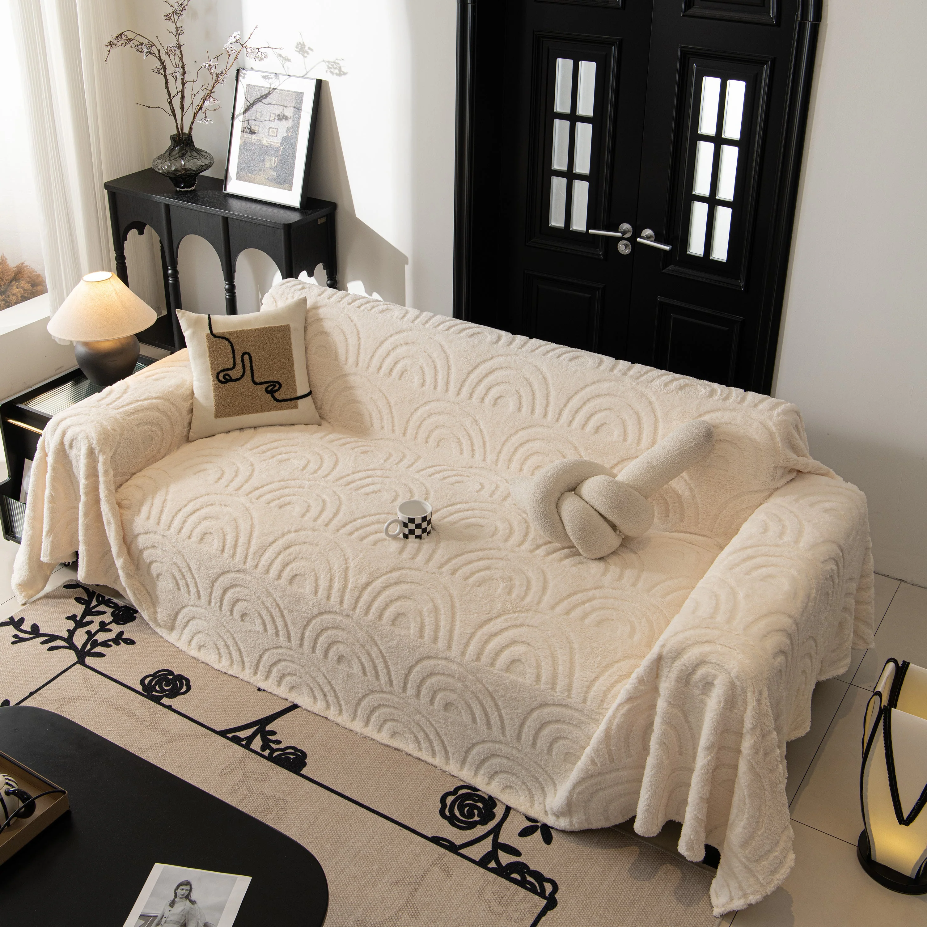Plush Warm Decor Couch Cover Soft Jacquard Fleece Throw Blankets for Bed Couch Sofa Chair - Image 45