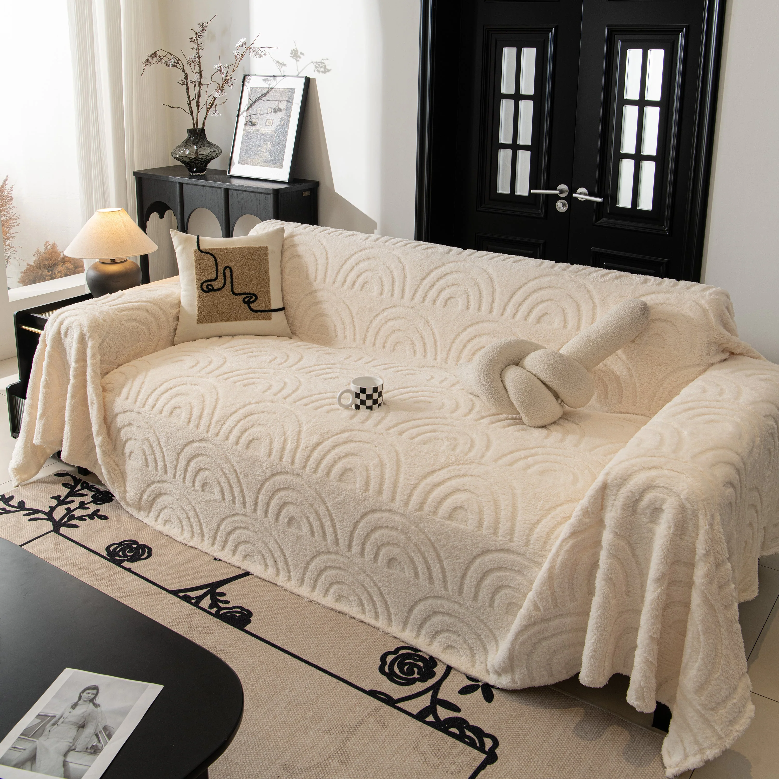 Plush Warm Decor Couch Cover Soft Jacquard Fleece Throw Blankets for Bed Couch Sofa Chair - Image 46