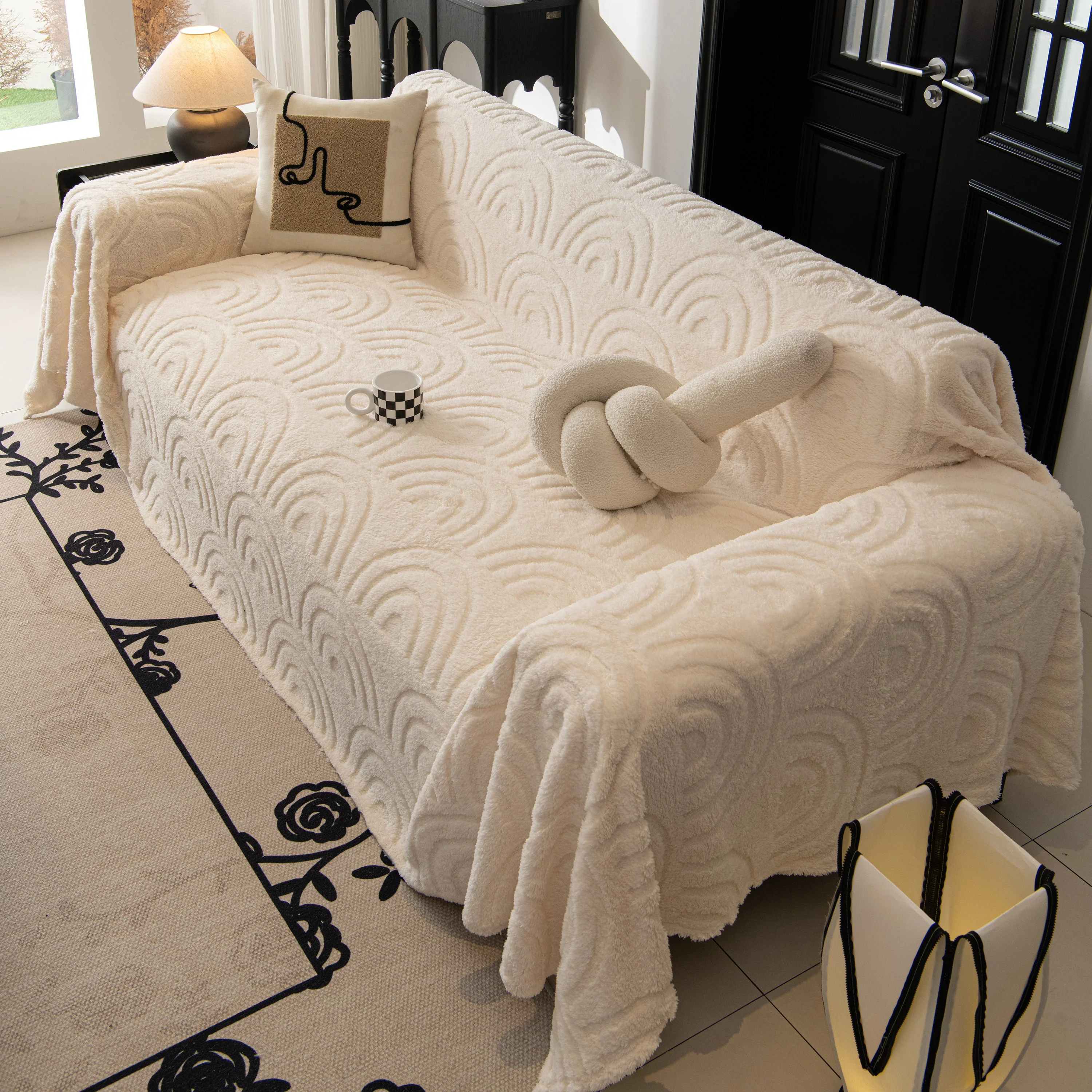 Plush Warm Decor Couch Cover Soft Jacquard Fleece Throw Blankets for Bed Couch Sofa Chair - Image 48