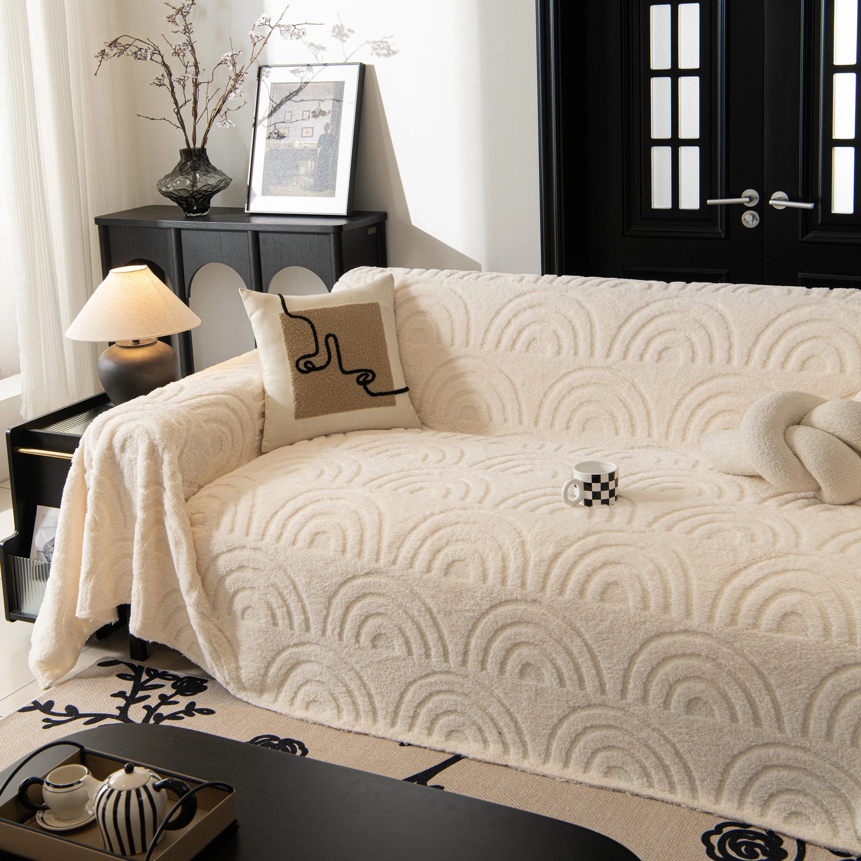 Plush Warm Decor Couch Cover Soft Jacquard Fleece Throw Blankets for Bed Couch Sofa Chair - Image 49
