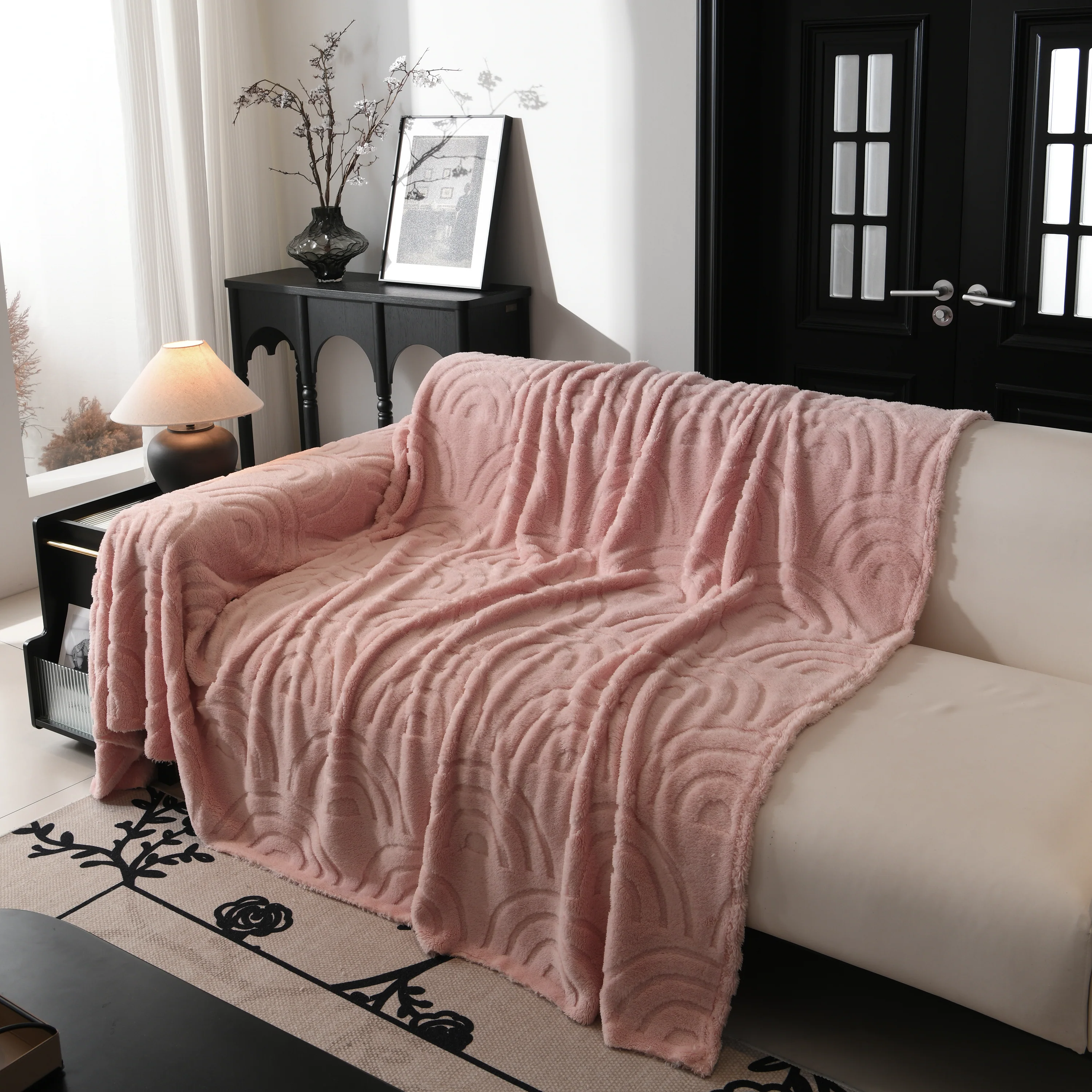 Plush Warm Decor Couch Cover Soft Jacquard Fleece Throw Blankets for Bed Couch Sofa Chair - Image 57