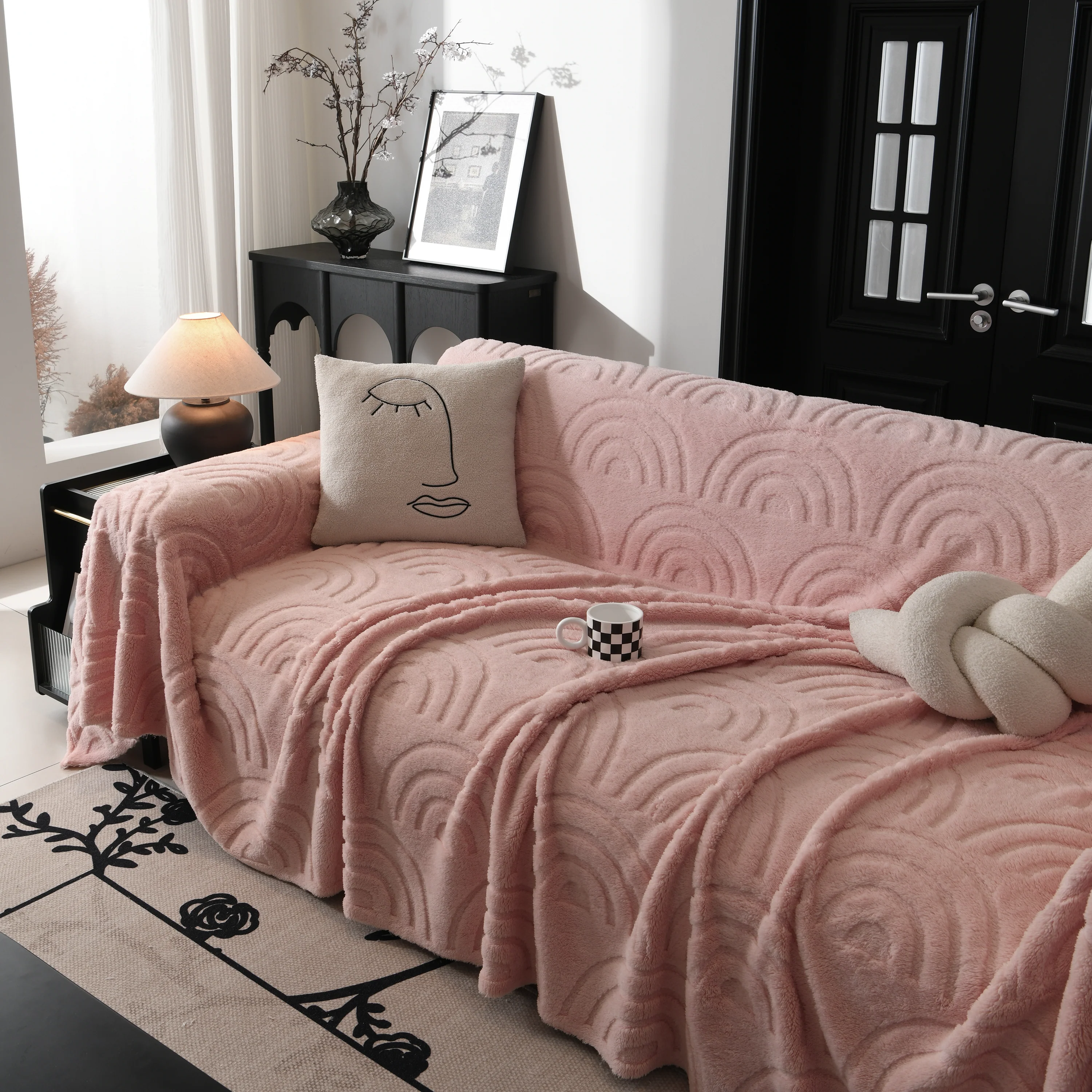 Plush Warm Decor Couch Cover Soft Jacquard Fleece Throw Blankets for Bed Couch Sofa Chair - Image 59