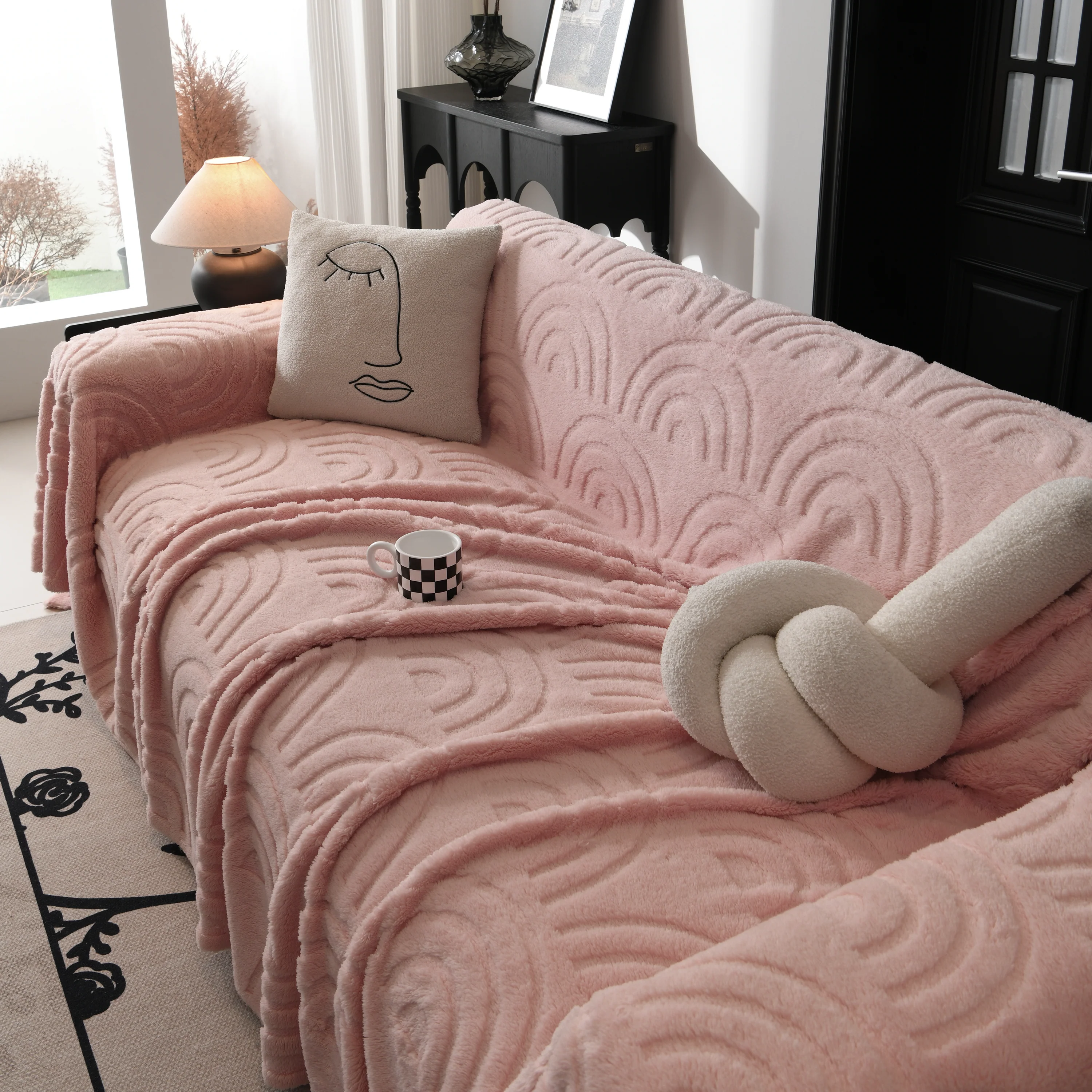 Plush Warm Decor Couch Cover Soft Jacquard Fleece Throw Blankets for Bed Couch Sofa Chair - Image 61