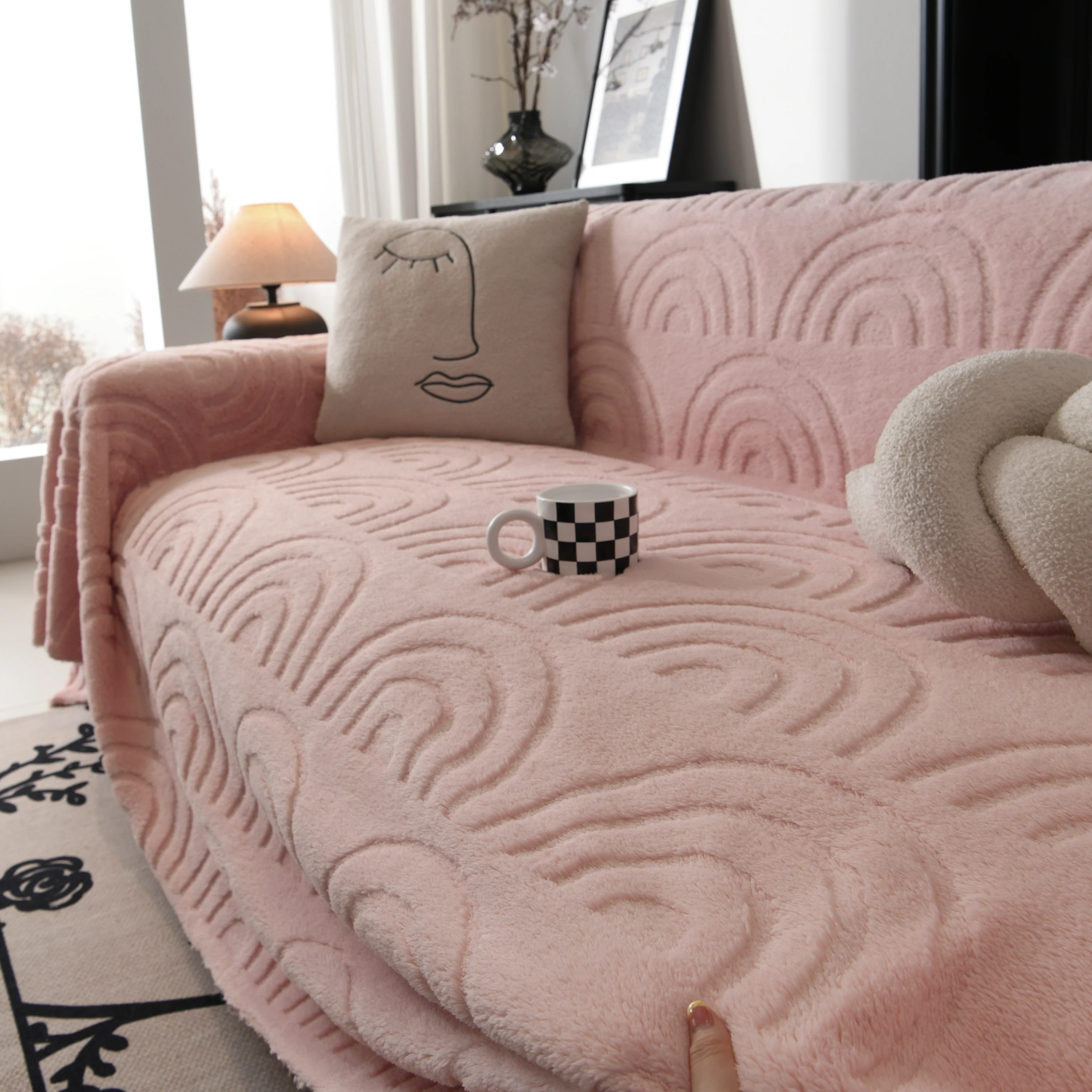 Plush Warm Decor Couch Cover Soft Jacquard Fleece Throw Blankets for Bed Couch Sofa Chair - Image 62