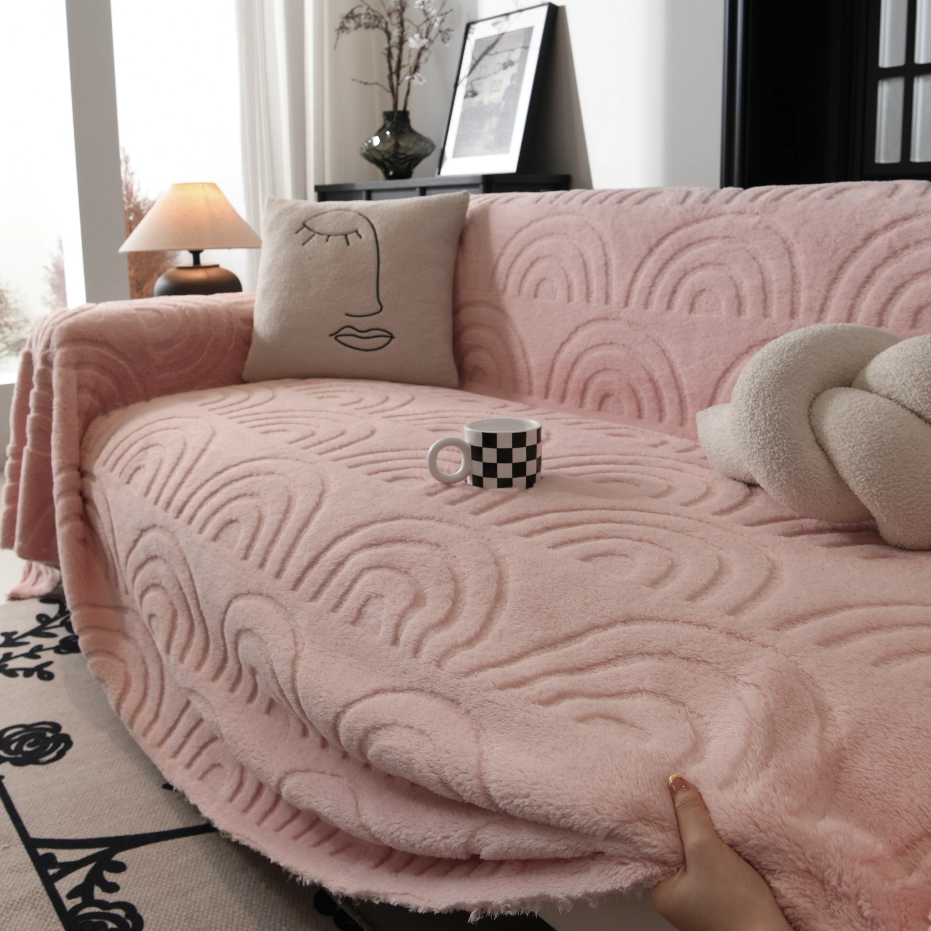 Plush Warm Decor Couch Cover Soft Jacquard Fleece Throw Blankets for Bed Couch Sofa Chair - Image 63