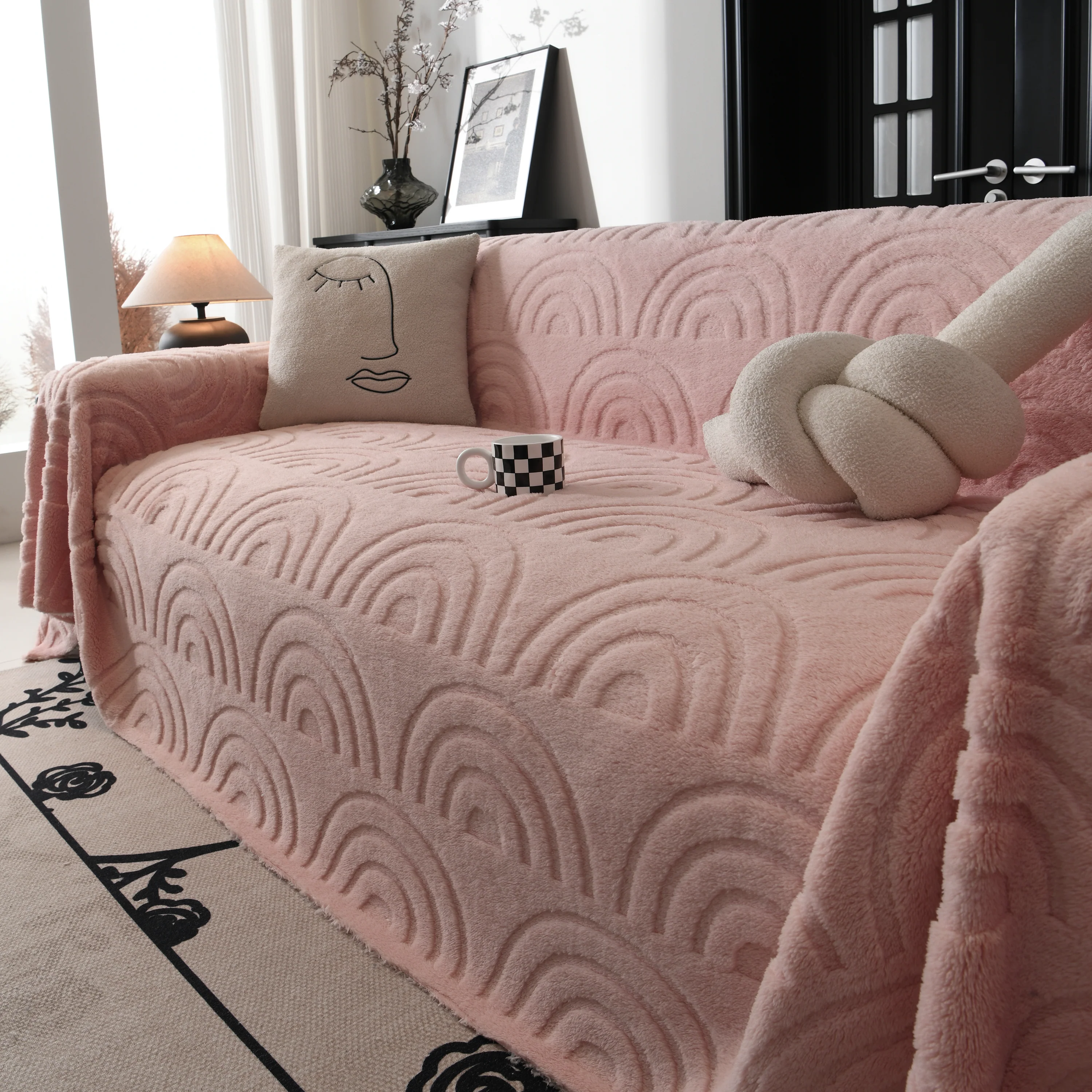Plush Warm Decor Couch Cover Soft Jacquard Fleece Throw Blankets for Bed Couch Sofa Chair - Image 65